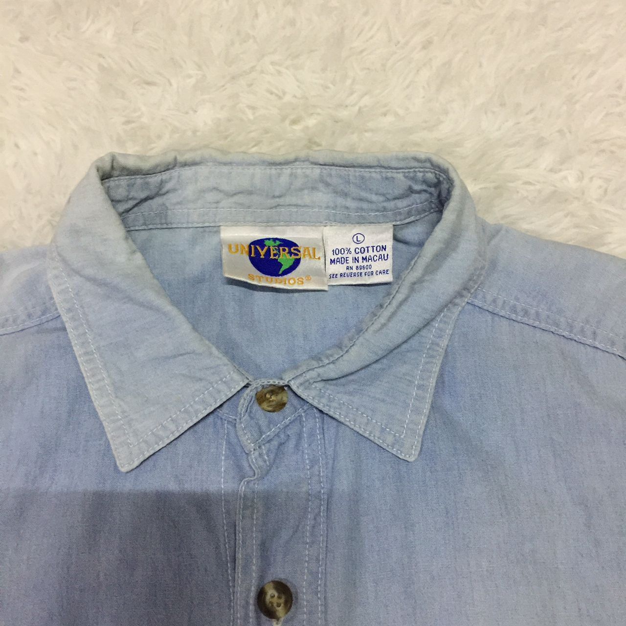 Vtg Faded Universal Studios Jurassic Park Button Up Shirt