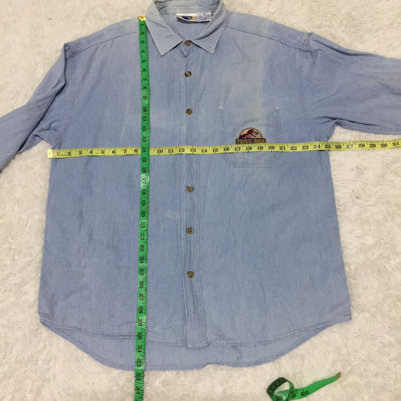 Vtg Faded Universal Studios Jurassic Park Button Up Shirt