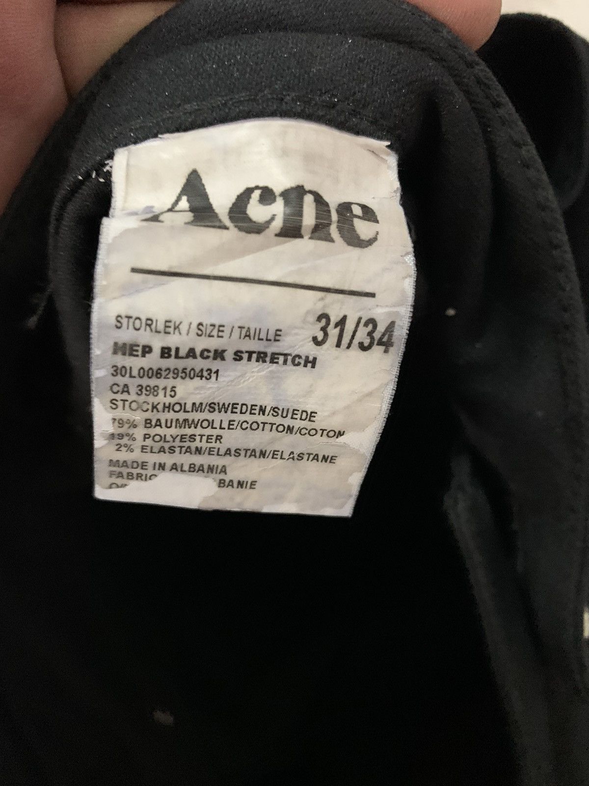 Acne Studios Acne Studios Jeans Hep Super Black Stretch 31/34 Size US 33 - 8 Thumbnail