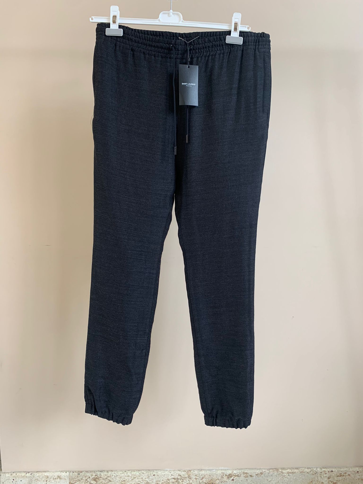 Saint Laurent Paris Knit Elastic Drawstring Pants In Anthracite Grey Size US 34 / EU 50 - 11 Thumbnail