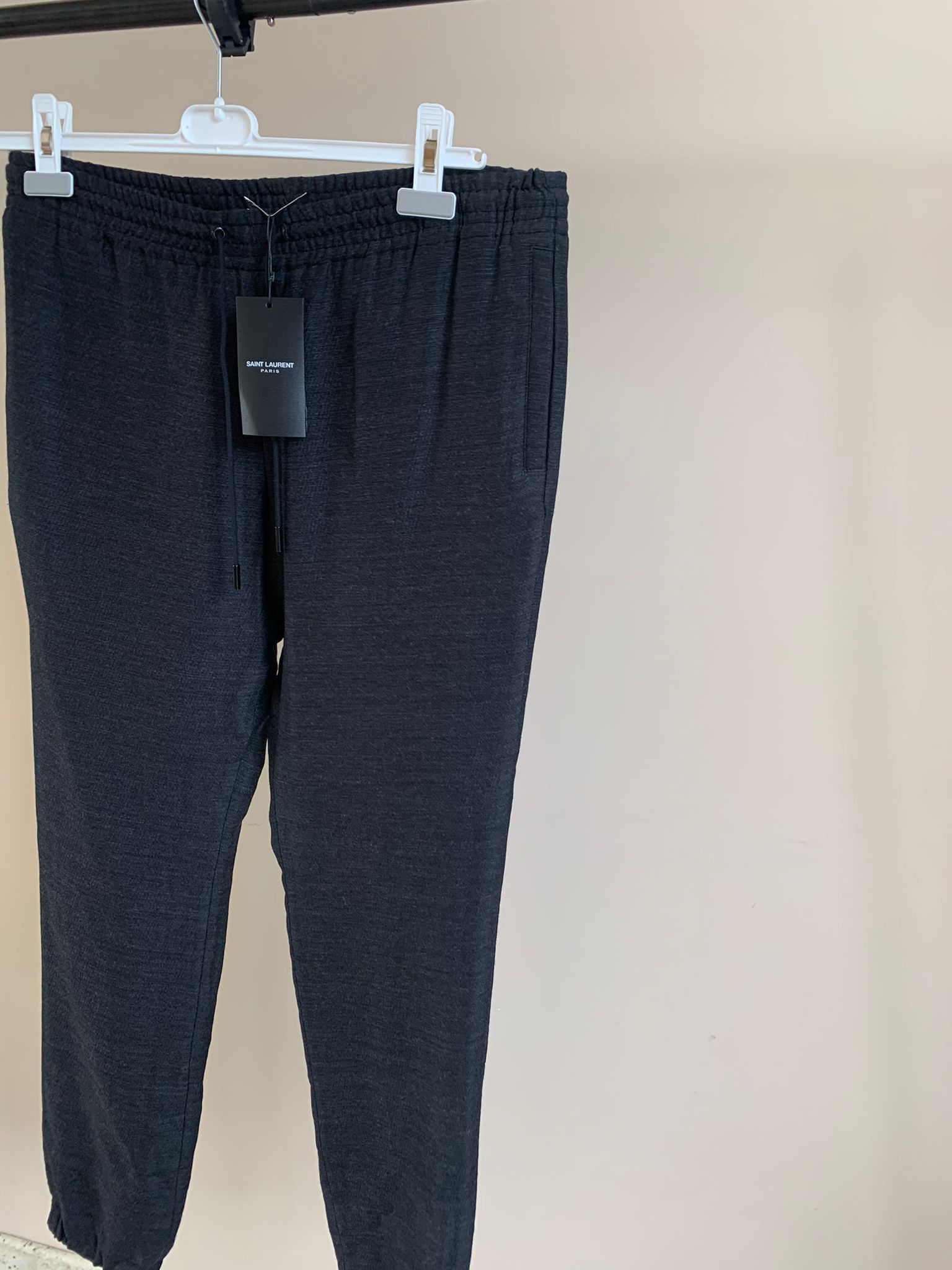 Saint Laurent Paris Knit Elastic Drawstring Pants In Anthracite Grey Size US 34 / EU 50 - 8 Thumbnail
