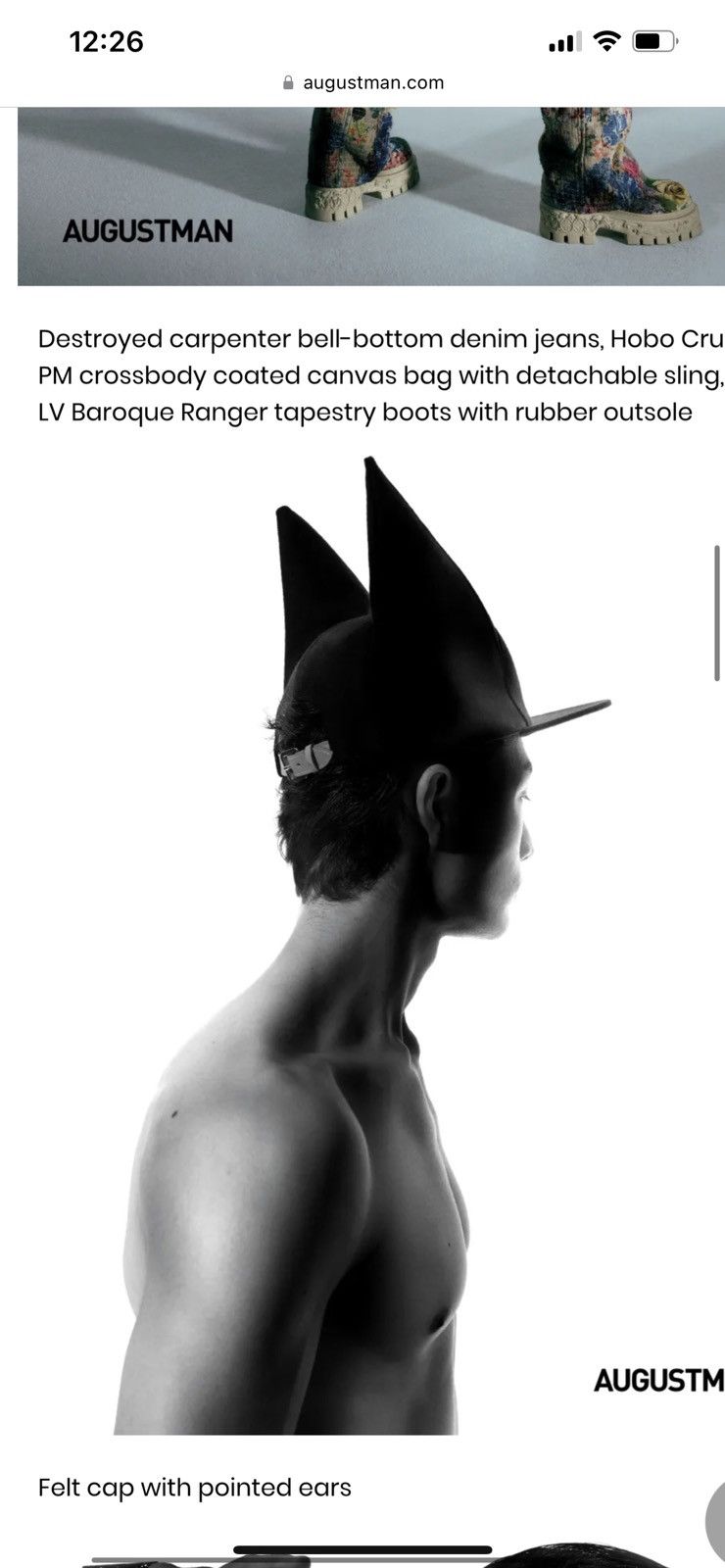 Louis Vuitton × Virgil Abloh Louis Vuitton NEW Virgil Batman Pointed Ears Hat Size ONE SIZE - 3 Thumbnail
