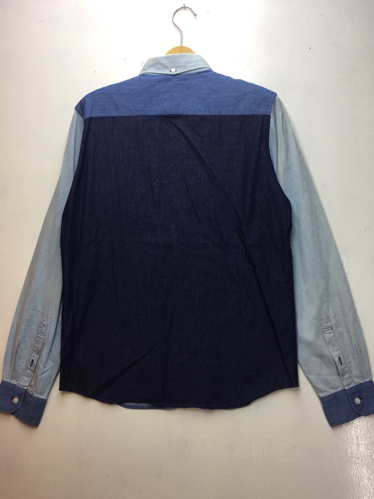 Sophnet. Uniform Experiment Colorblock Rare Design Denim Shirt Size US M / EU 48-50 / 2 - 2 Thumbnail