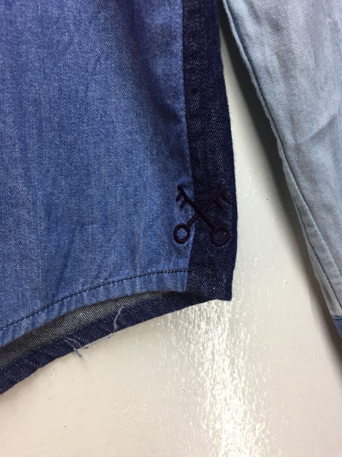Sophnet. Uniform Experiment Colorblock Rare Design Denim Shirt Size US M / EU 48-50 / 2 - 5 Thumbnail