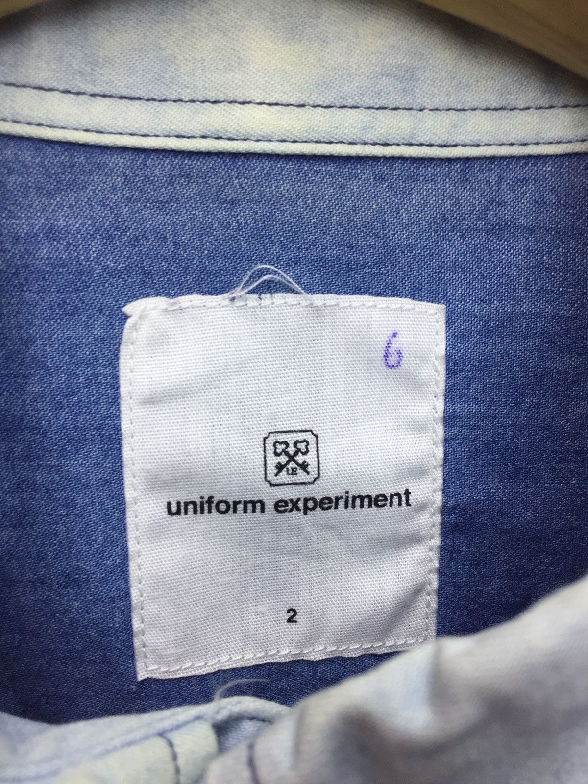 Sophnet. Uniform Experiment Colorblock Rare Design Denim Shirt Size US M / EU 48-50 / 2 - 6 Thumbnail