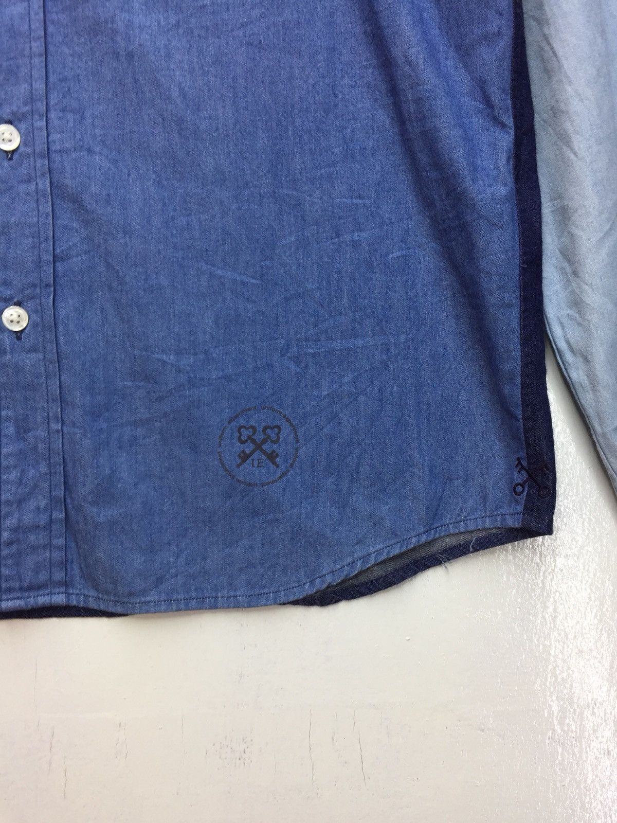 Sophnet. Uniform Experiment Colorblock Rare Design Denim Shirt Size US M / EU 48-50 / 2 - 4 Thumbnail