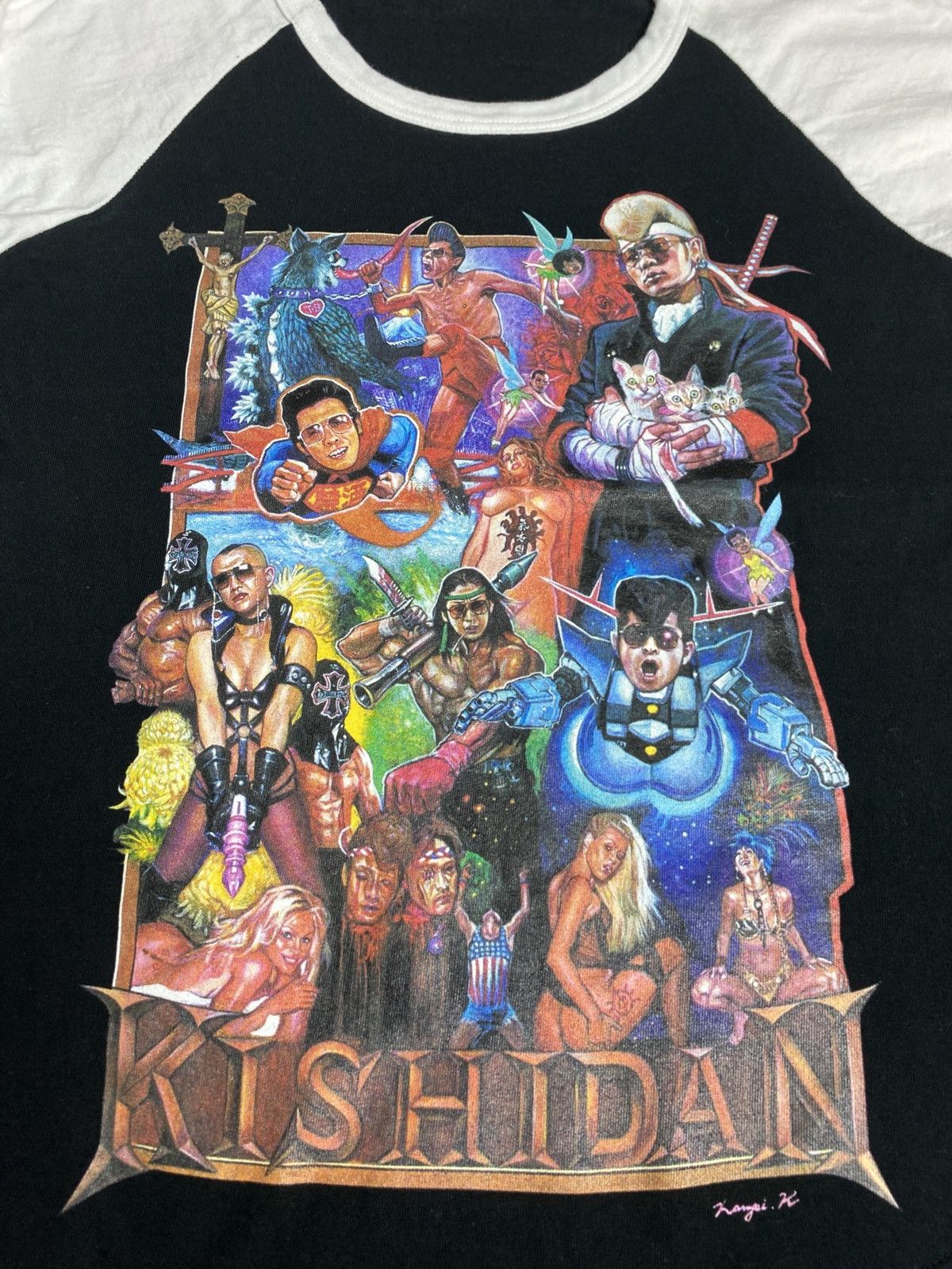 If Six Was Nine × Japanese Brand × Le Grande Bleu (L.G.B.) Rare Kishidenne Wrerutogood Kishidan 3quater Tee Shirt Size US S / EU 44-46 / 1 - 2 Thumbnail
