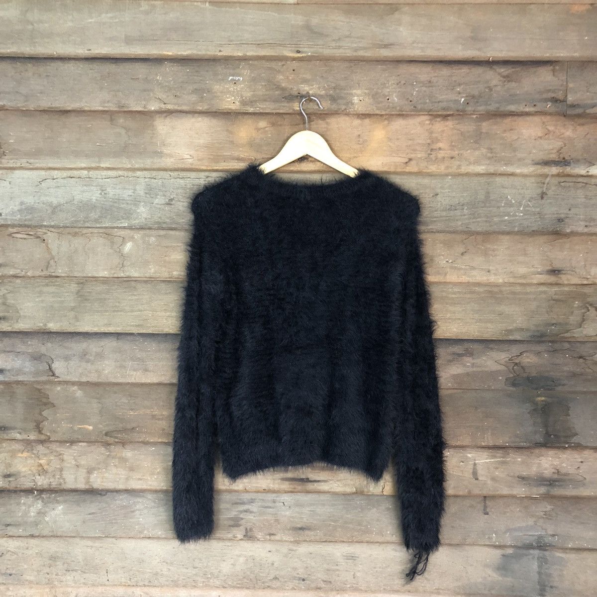 Homespun Knitwear D Japan Black Mohair Soft Fur Shag Shaggy Knitwear #c1173 Size S / US 4 / IT 40 - 10 Thumbnail