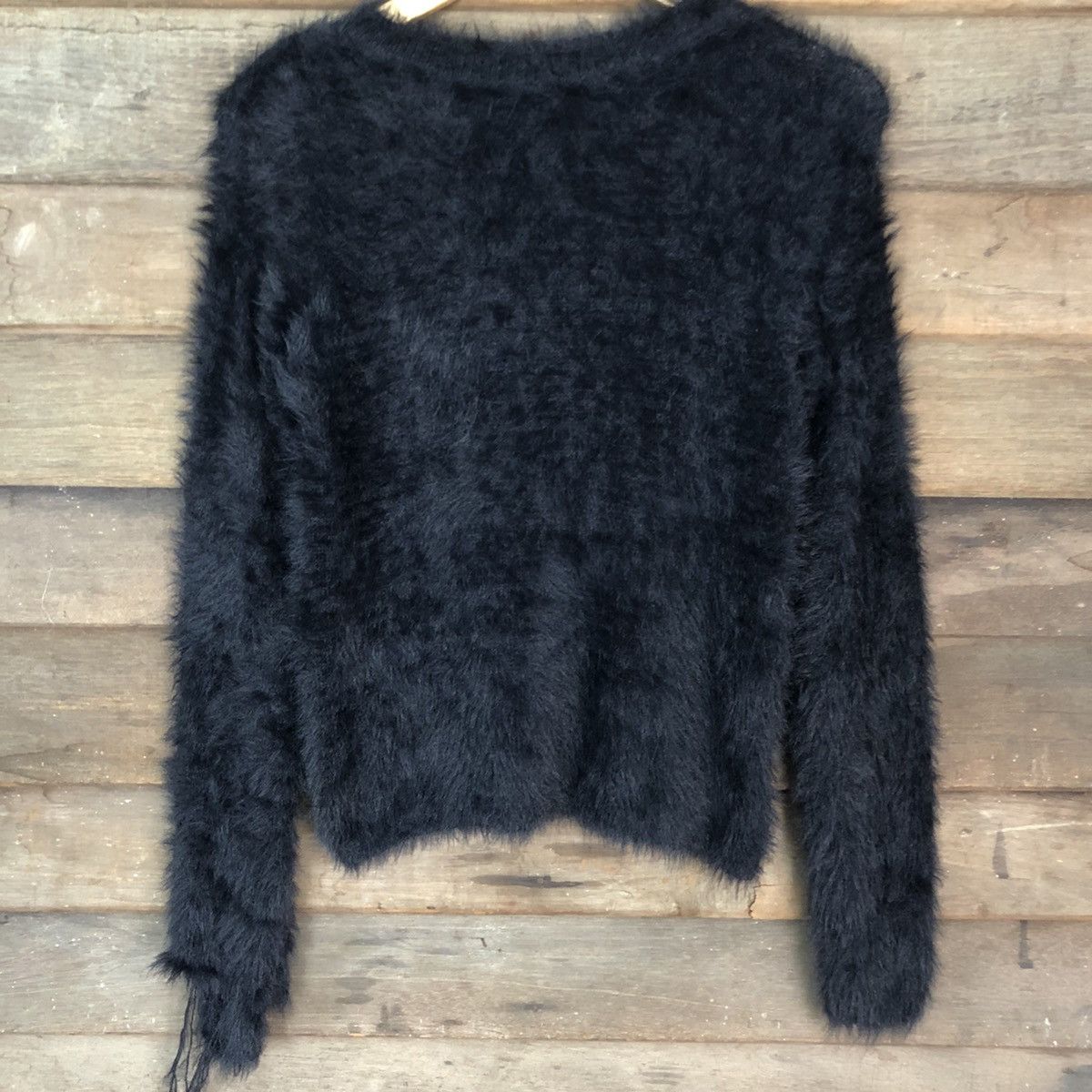 Homespun Knitwear D Japan Black Mohair Soft Fur Shag Shaggy Knitwear #c1173 Size S / US 4 / IT 40 - 8 Thumbnail