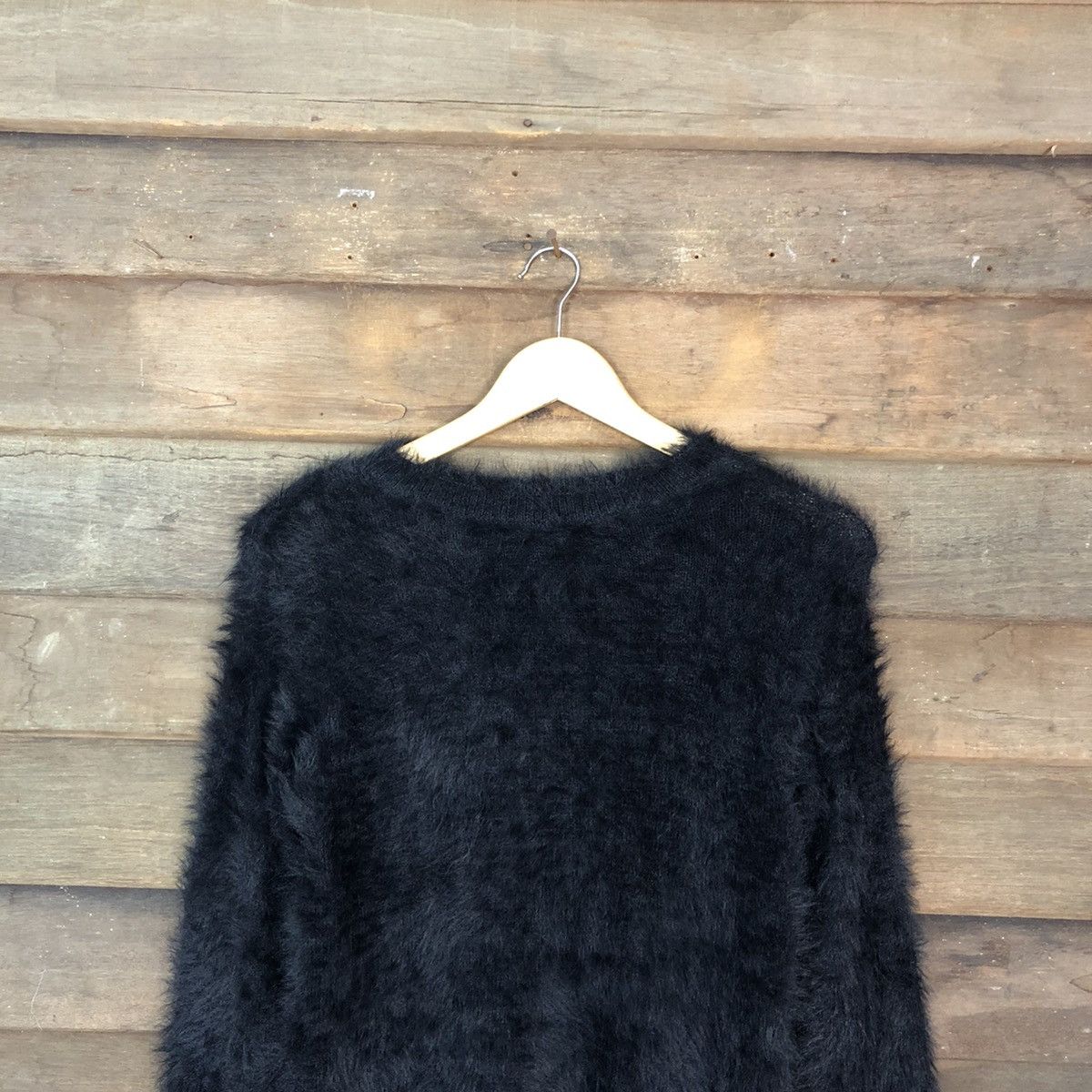 Homespun Knitwear D Japan Black Mohair Soft Fur Shag Shaggy Knitwear #c1173 Size S / US 4 / IT 40 - 2 Thumbnail