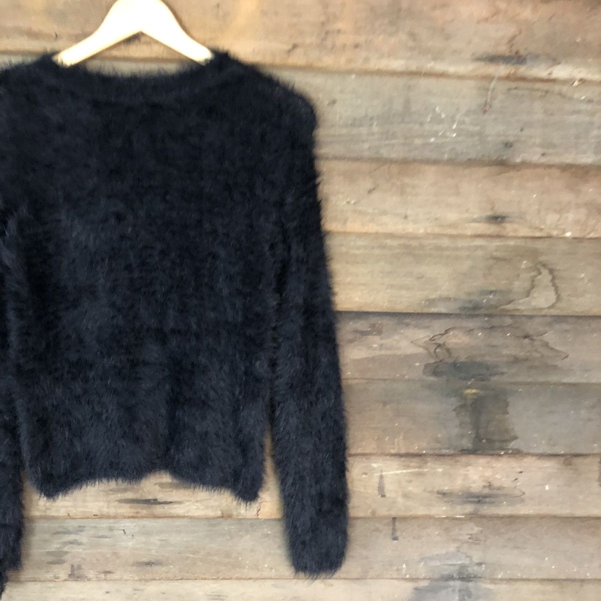 Homespun Knitwear D Japan Black Mohair Soft Fur Shag Shaggy Knitwear #c1173 Size S / US 4 / IT 40 - 5 Thumbnail