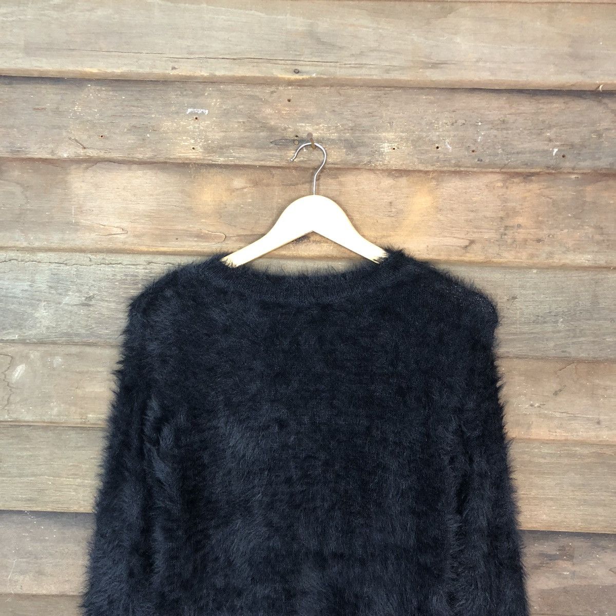 Homespun Knitwear D Japan Black Mohair Soft Fur Shag Shaggy Knitwear #c1173 Size S / US 4 / IT 40 - 9 Thumbnail
