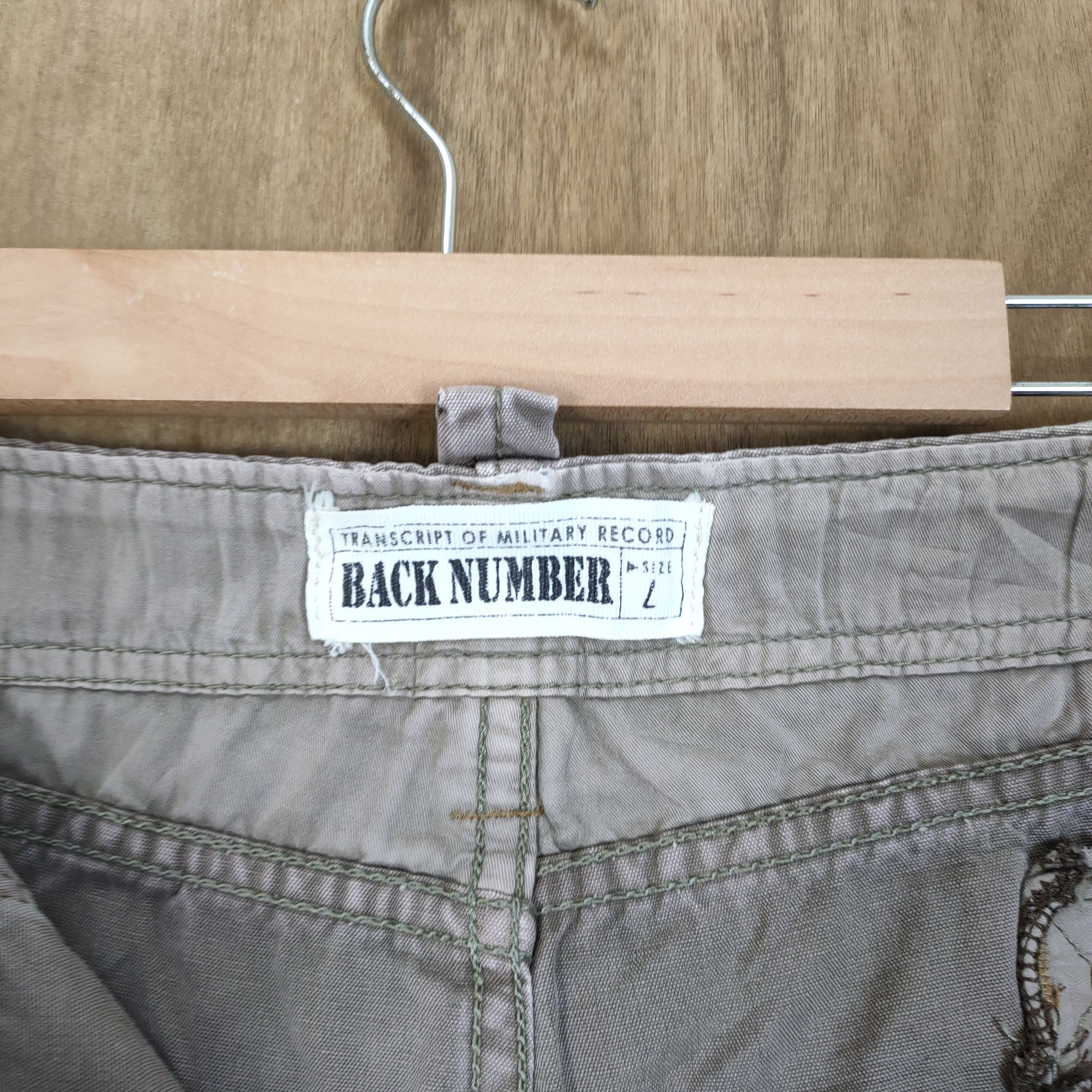 Japanese Brand VINTAGE BACK NUMBER FADED FLARE CARGO PANTS Size US 34 / EU 50 - 12 Thumbnail