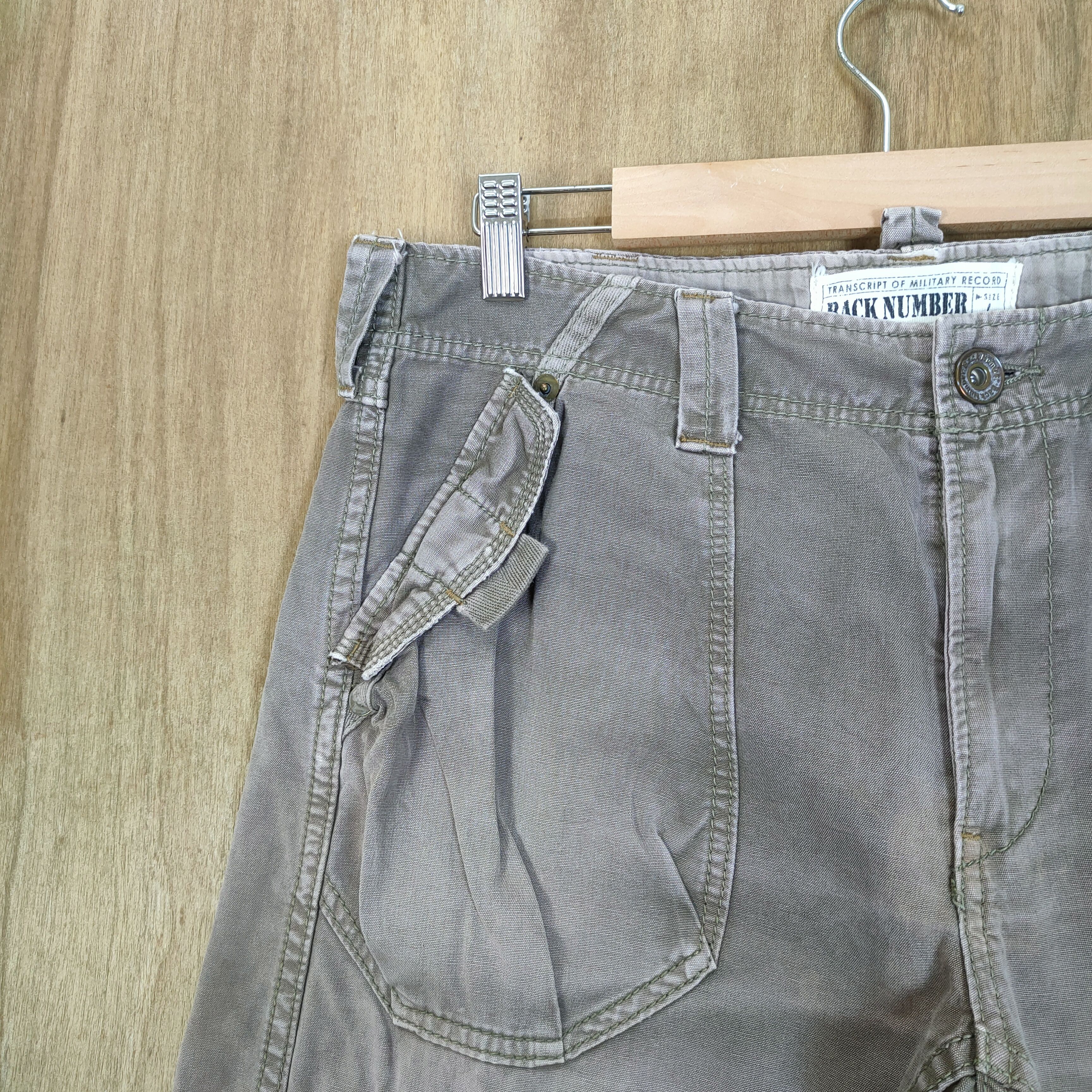 Japanese Brand VINTAGE BACK NUMBER FADED FLARE CARGO PANTS Size US 34 / EU 50 - 5 Thumbnail