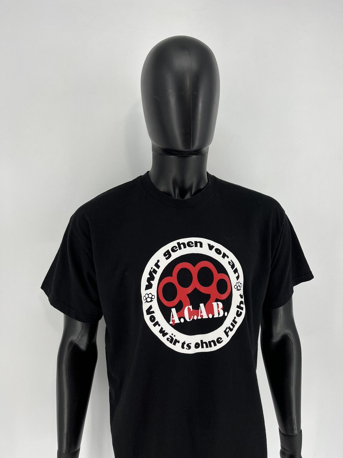 Vintage Mens Vintage Y2K T Shirt ACAB A.C.A.B. Size M Size US L / EU 52-54 / 3 - 3 Thumbnail