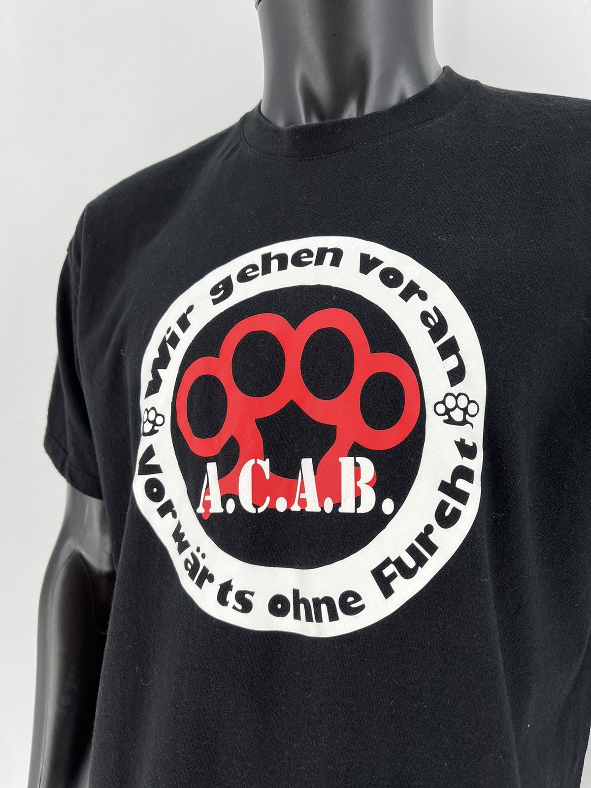 Vintage Mens Vintage Y2K T Shirt ACAB A.C.A.B. Size M Size US L / EU 52-54 / 3 - 6 Thumbnail