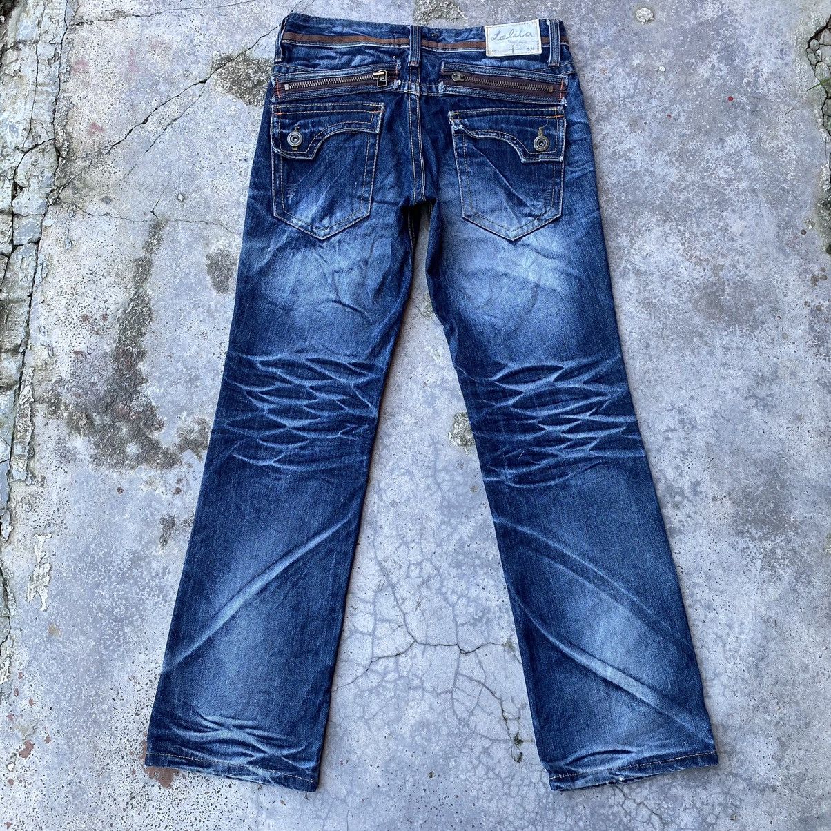 Designer × Japanese Brand Vintage Lolita jeans Flare Distressed Jeans Nice Faded Size US 32 / EU 48 - 1 Thumbnail