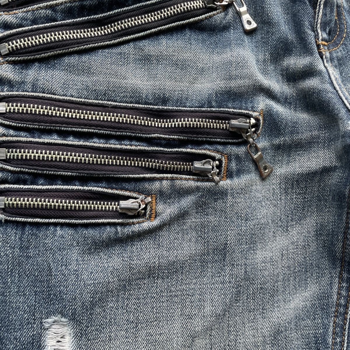 Japanese Brand Vintage Bondage Style Faded MultiZip Denim Jeans Pants RARE Size US 32 / EU 48 - 7 Thumbnail