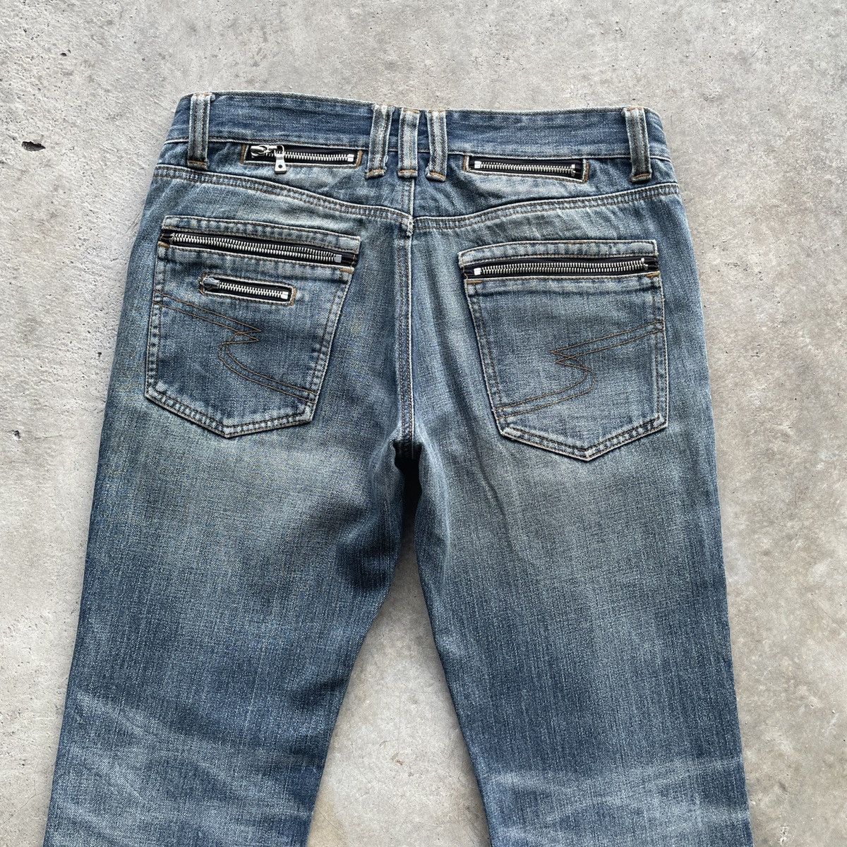 Japanese Brand Vintage Bondage Style Faded MultiZip Denim Jeans Pants RARE Size US 32 / EU 48 - 15 Thumbnail