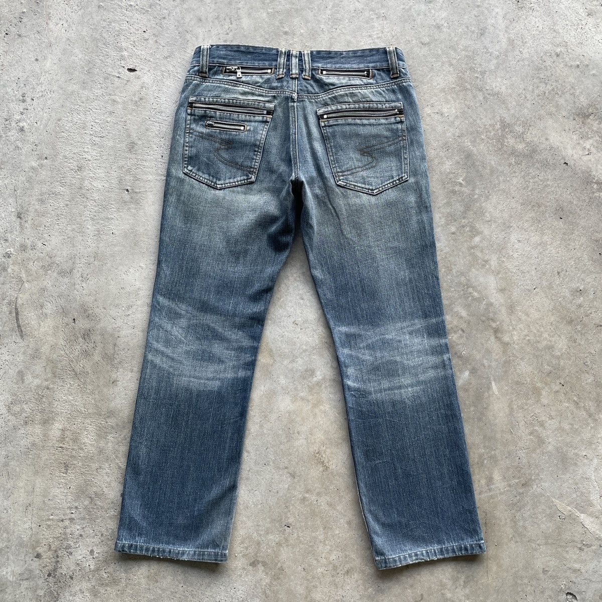 Japanese Brand Vintage Bondage Style Faded MultiZip Denim Jeans Pants RARE Size US 32 / EU 48 - 17 Thumbnail