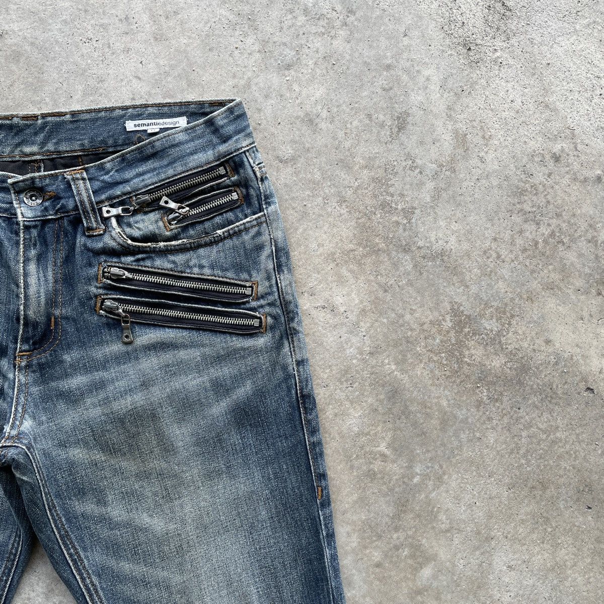 Japanese Brand Vintage Bondage Style Faded MultiZip Denim Jeans Pants RARE Size US 32 / EU 48 - 6 Thumbnail
