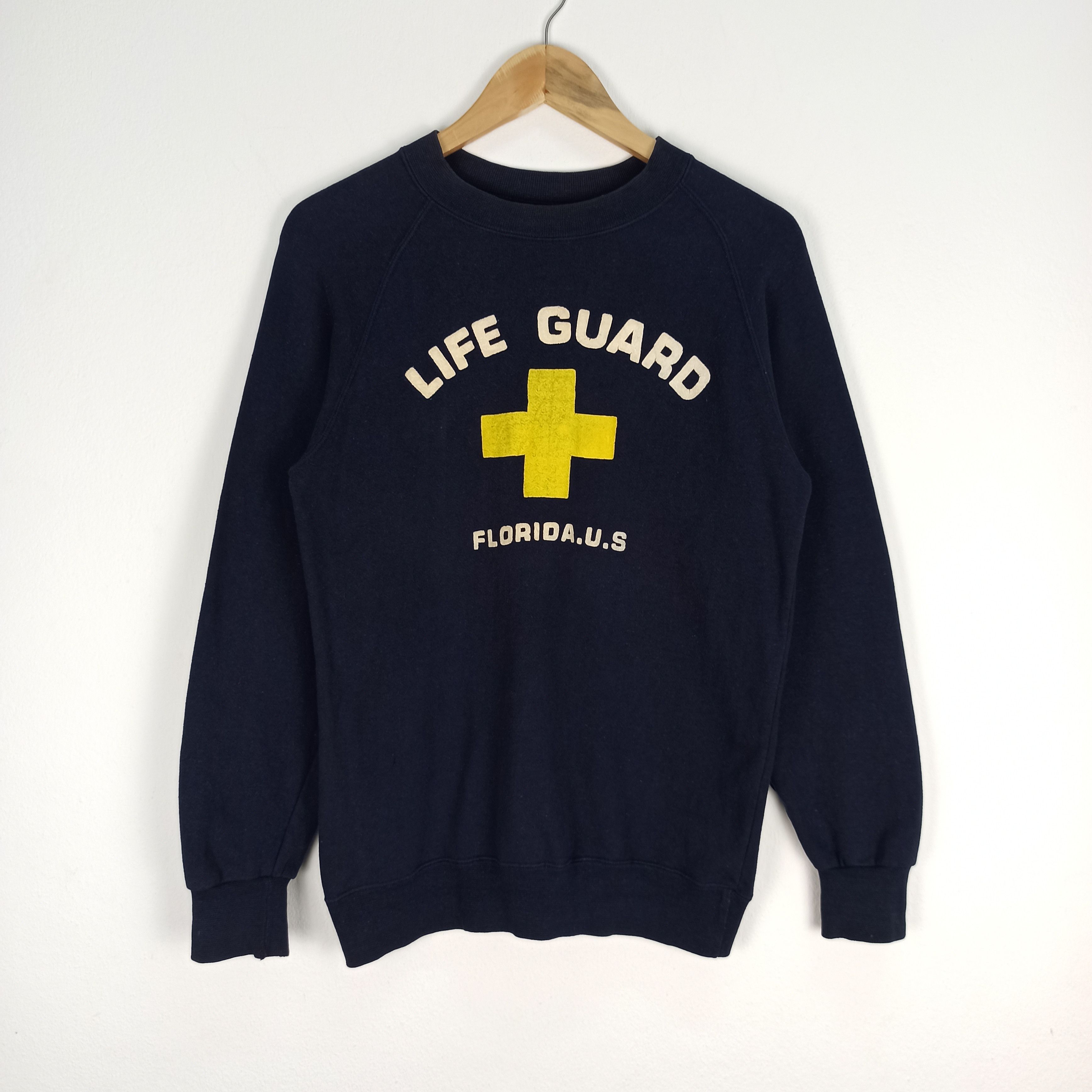 image of Rare Life Guard Crewneck Pullover Sweatshirt in Blue, Men's (Size Medium)