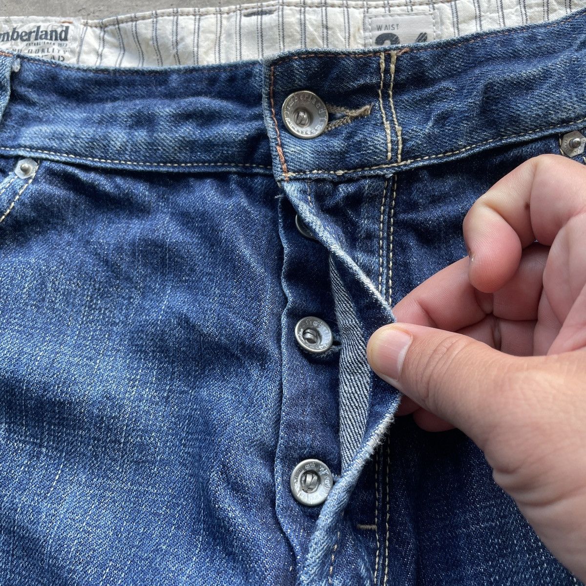 Timberland W33x32🔥 Vintage Timberland Fly Button Denim Jeans Pants Size US 33 - 7 Thumbnail