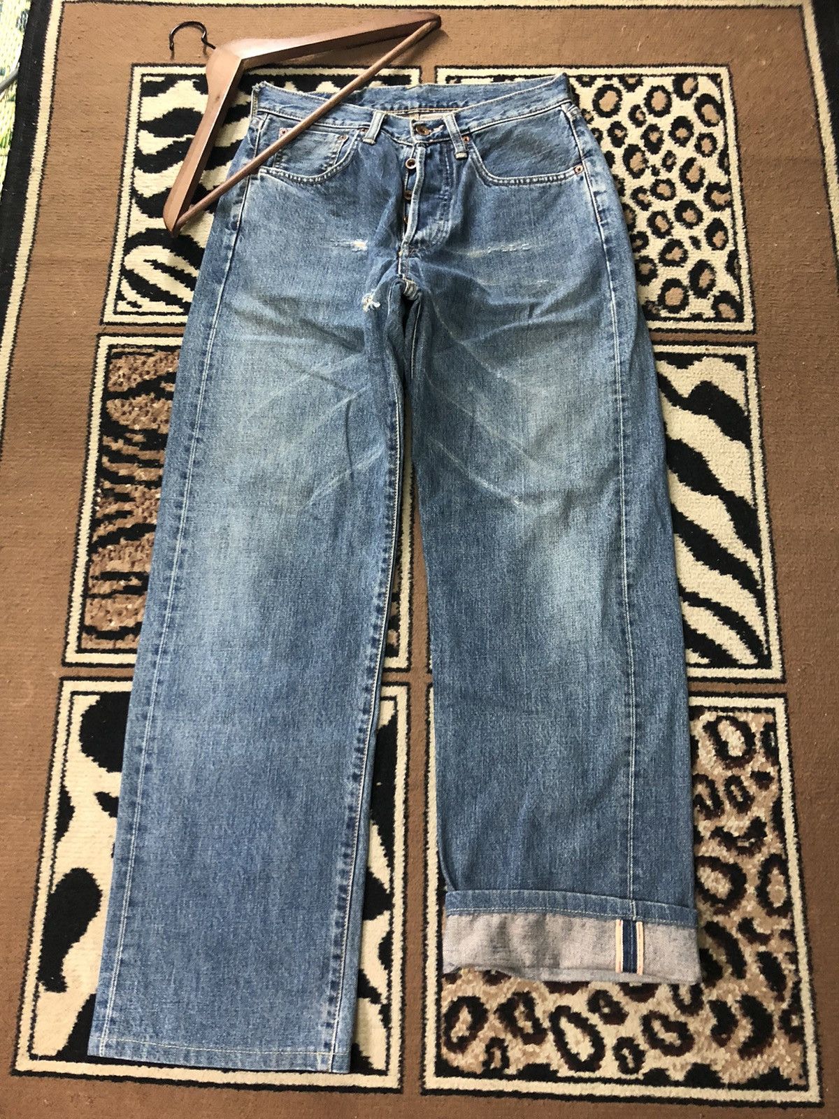Edwin × Vintage VINTAGE SELVEDGE EDWIN BLUE WASH DISTRESSED DENIM Size US 29 - 1 Thumbnail
