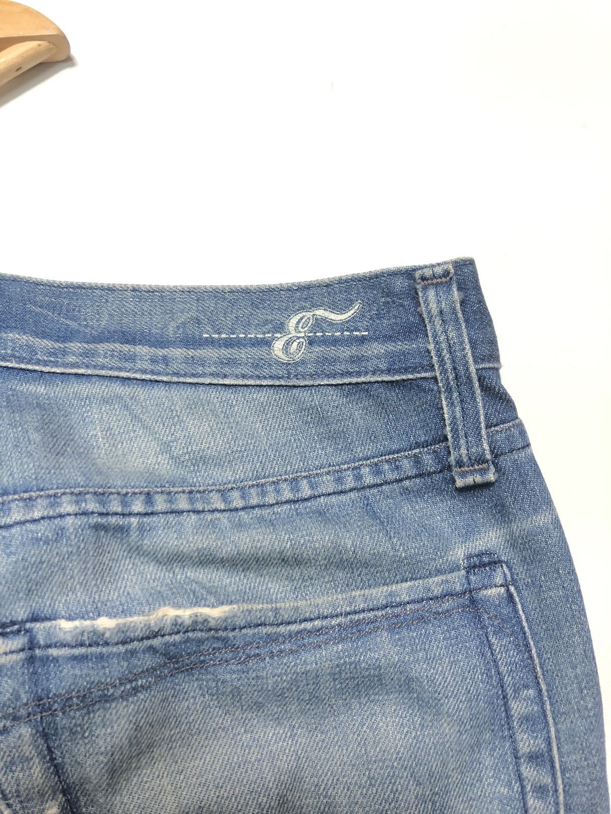 Earnest Sewn × Vintage VINTAGE EARNEST SEWN DISTRESSED BLUE WASH DENIM USA 🇺🇸 Size US 30 / EU 46 - 12 Thumbnail