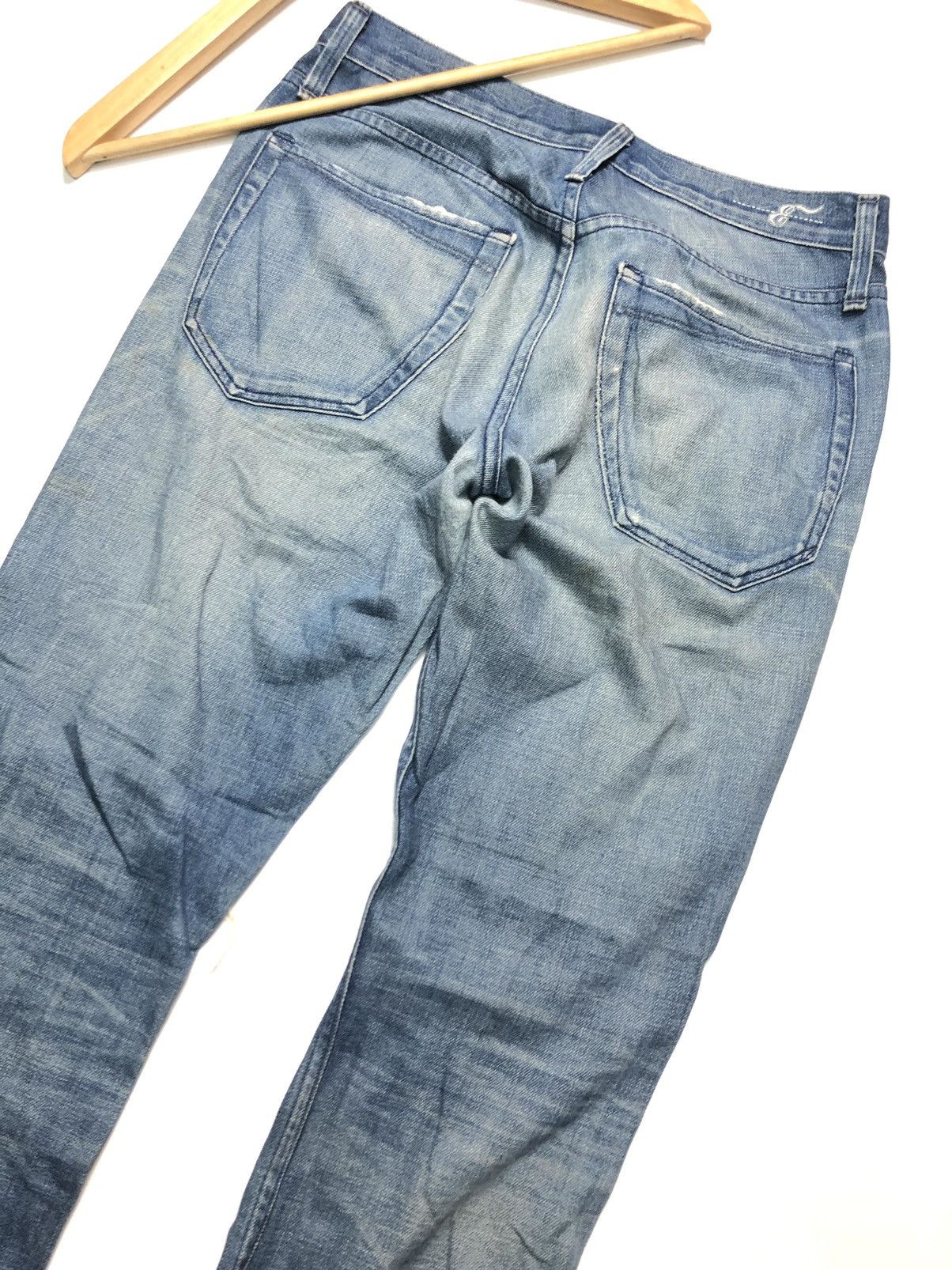Earnest Sewn × Vintage VINTAGE EARNEST SEWN DISTRESSED BLUE WASH DENIM USA 🇺🇸 Size US 30 / EU 46 - 11 Thumbnail