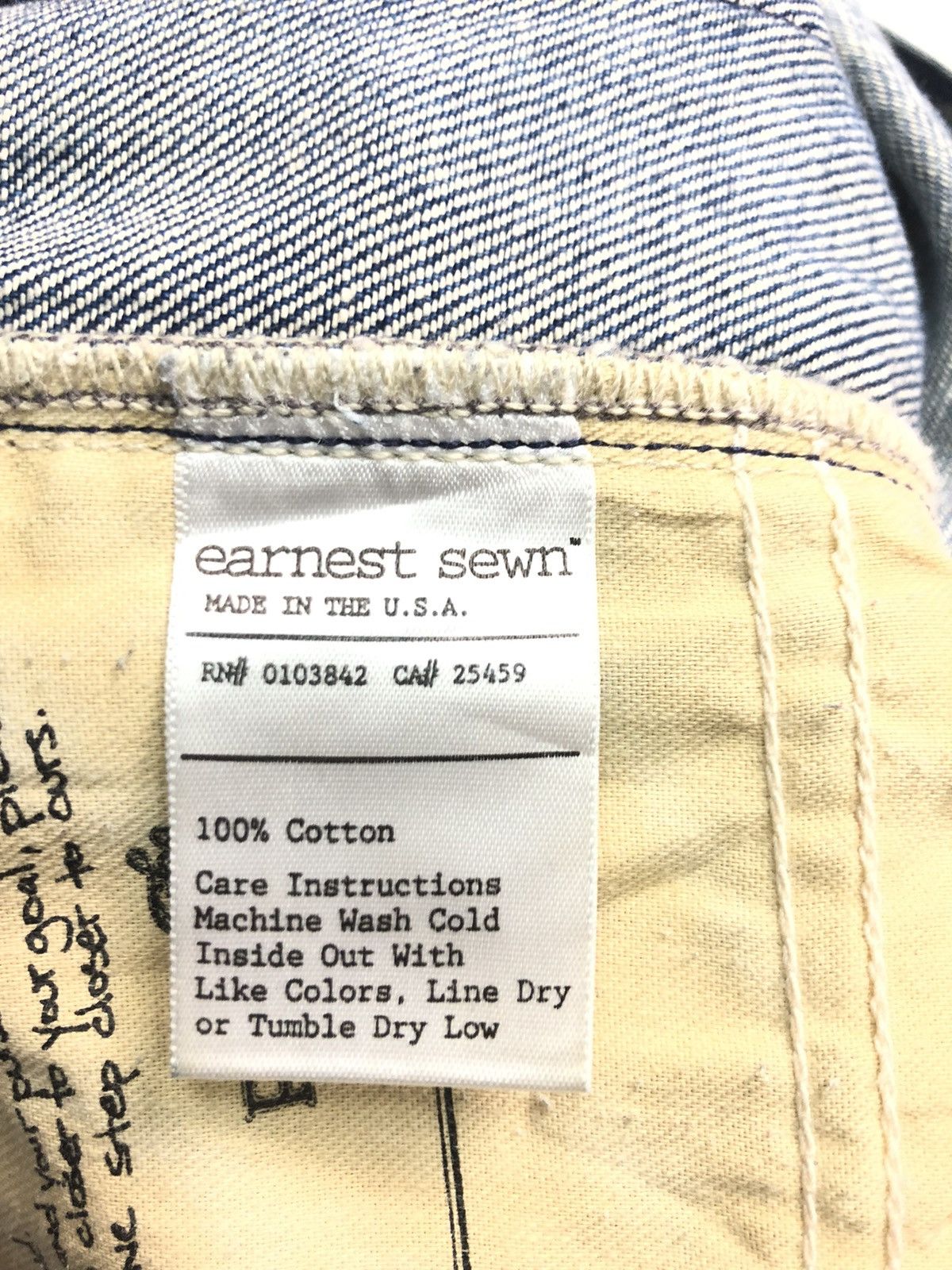 Earnest Sewn × Vintage VINTAGE EARNEST SEWN DISTRESSED BLUE WASH DENIM USA 🇺🇸 Size US 30 / EU 46 - 7 Thumbnail