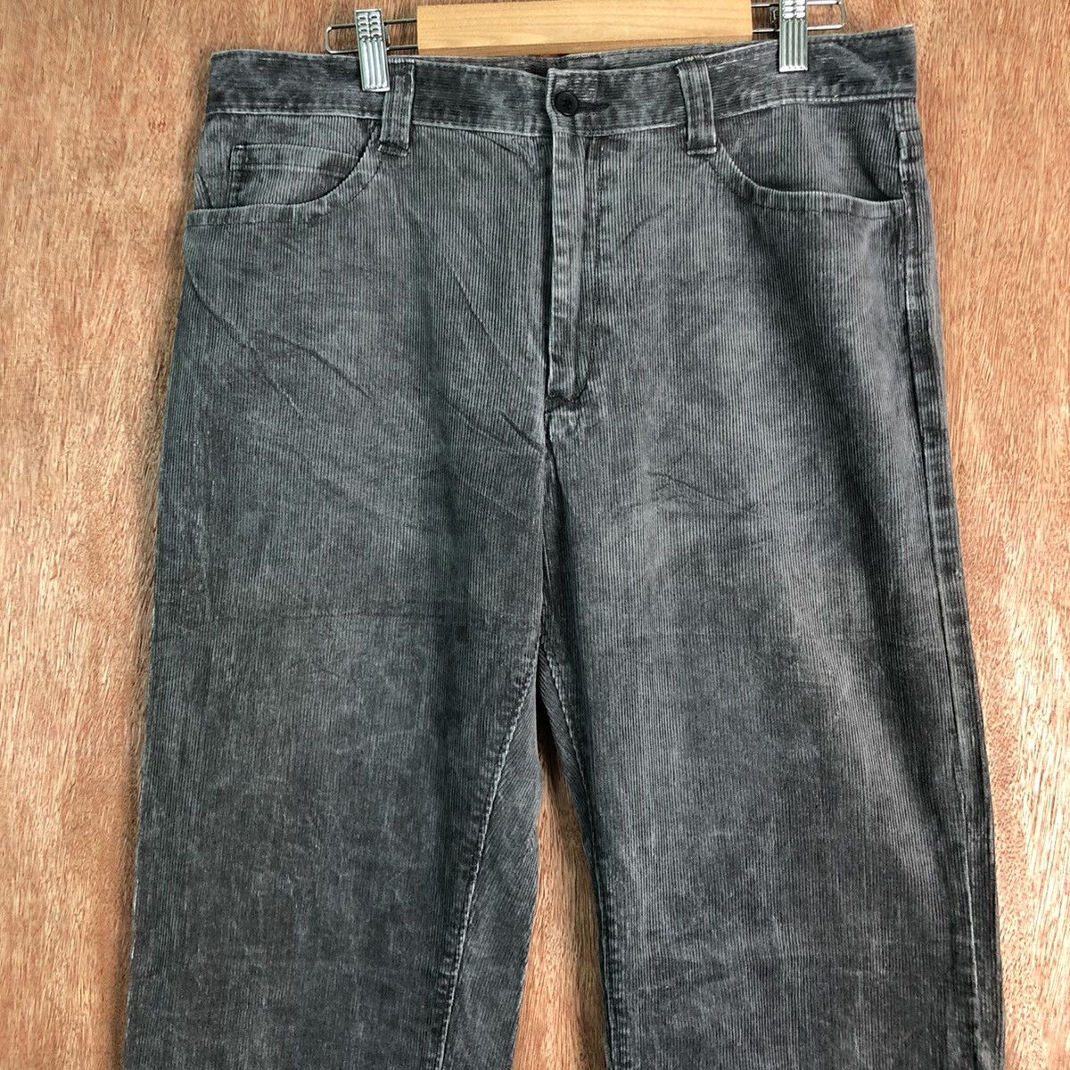Japanese Brand DLL Japan Conduroy vintage Grey Denim Pants #c118 Size US 33 - 2 Thumbnail