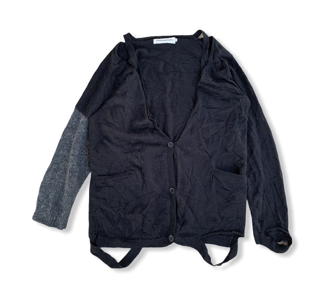 image of Avant Garde Ehyphen World Gallery Hybrid Destroyed Bondage Cardigan in Black, Men's (Size Medium)