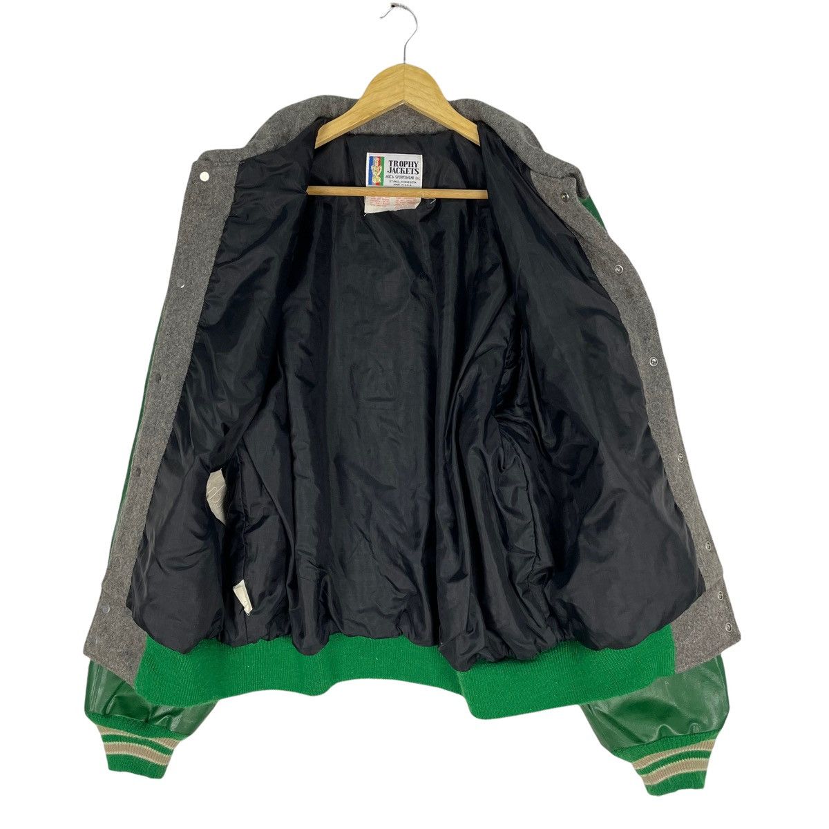Vintage ☀️TROPHY Letterman N Varsity Leather Jacket Size US L / EU 52-54 / 3 - 8 Thumbnail