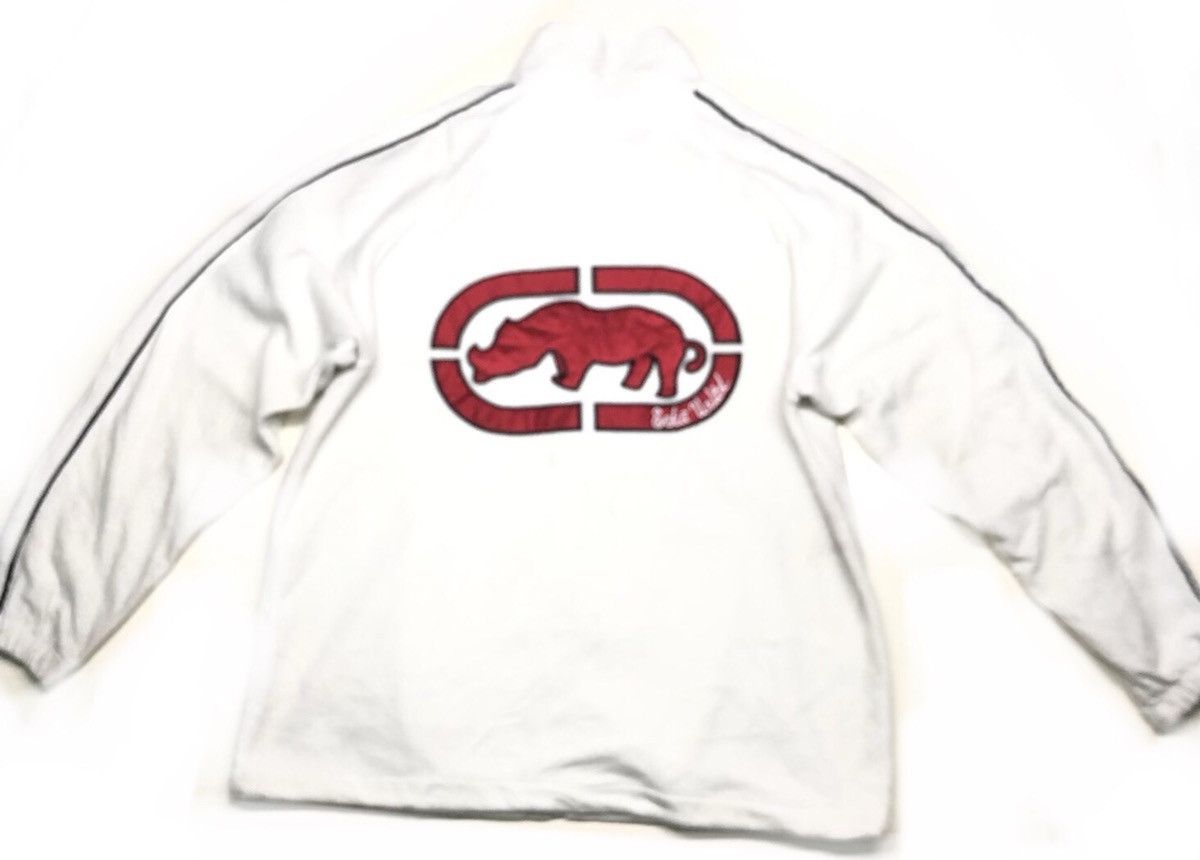 RARE VINTAGE ECKO UNLTD FLEECE ZIPPER JACKET BIG LOGO