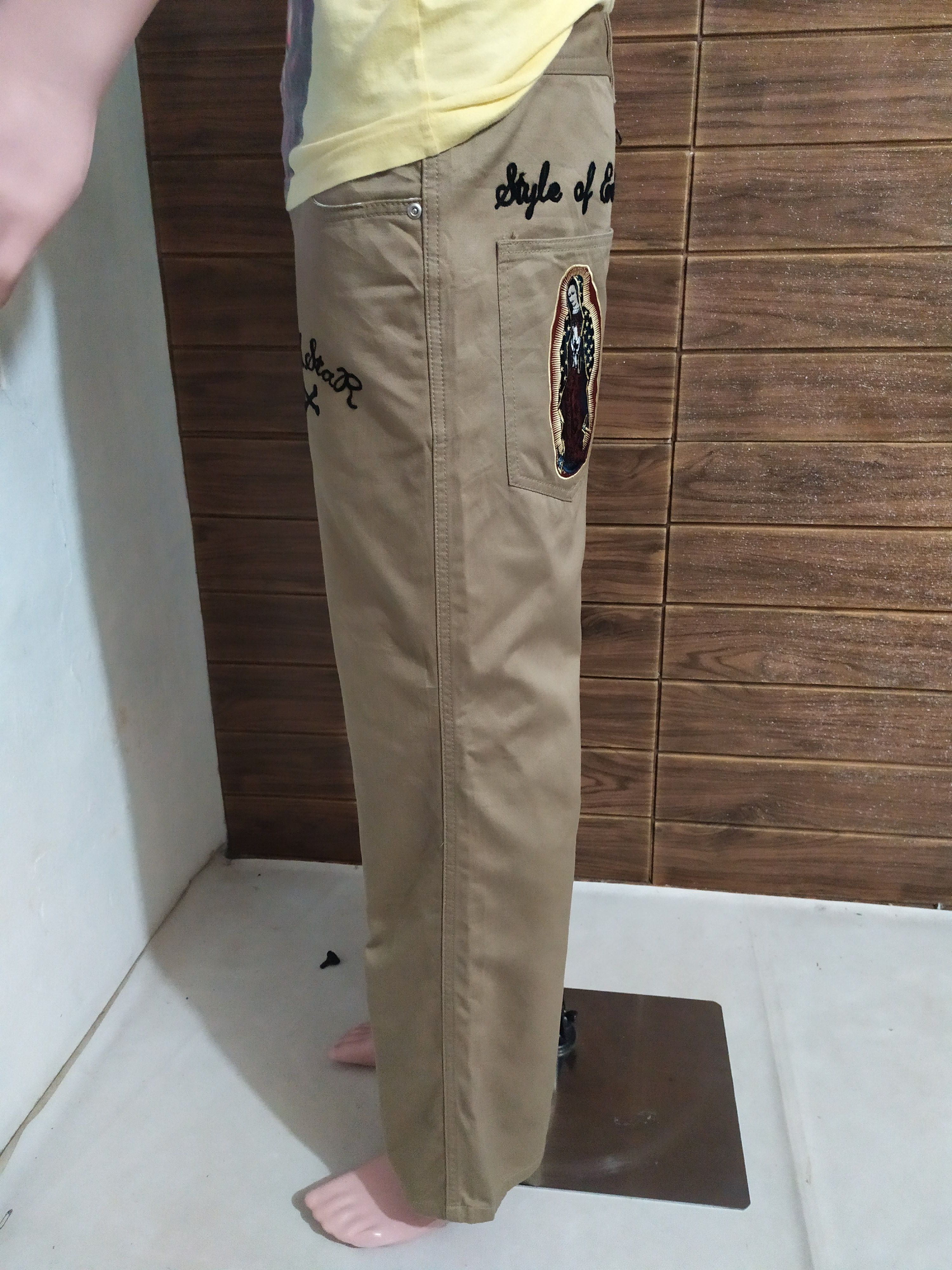 Japanese Brand 🔥Embroidery Prayed Maria Junk Star Japan Straight Pant Size US 33 - 14 Thumbnail