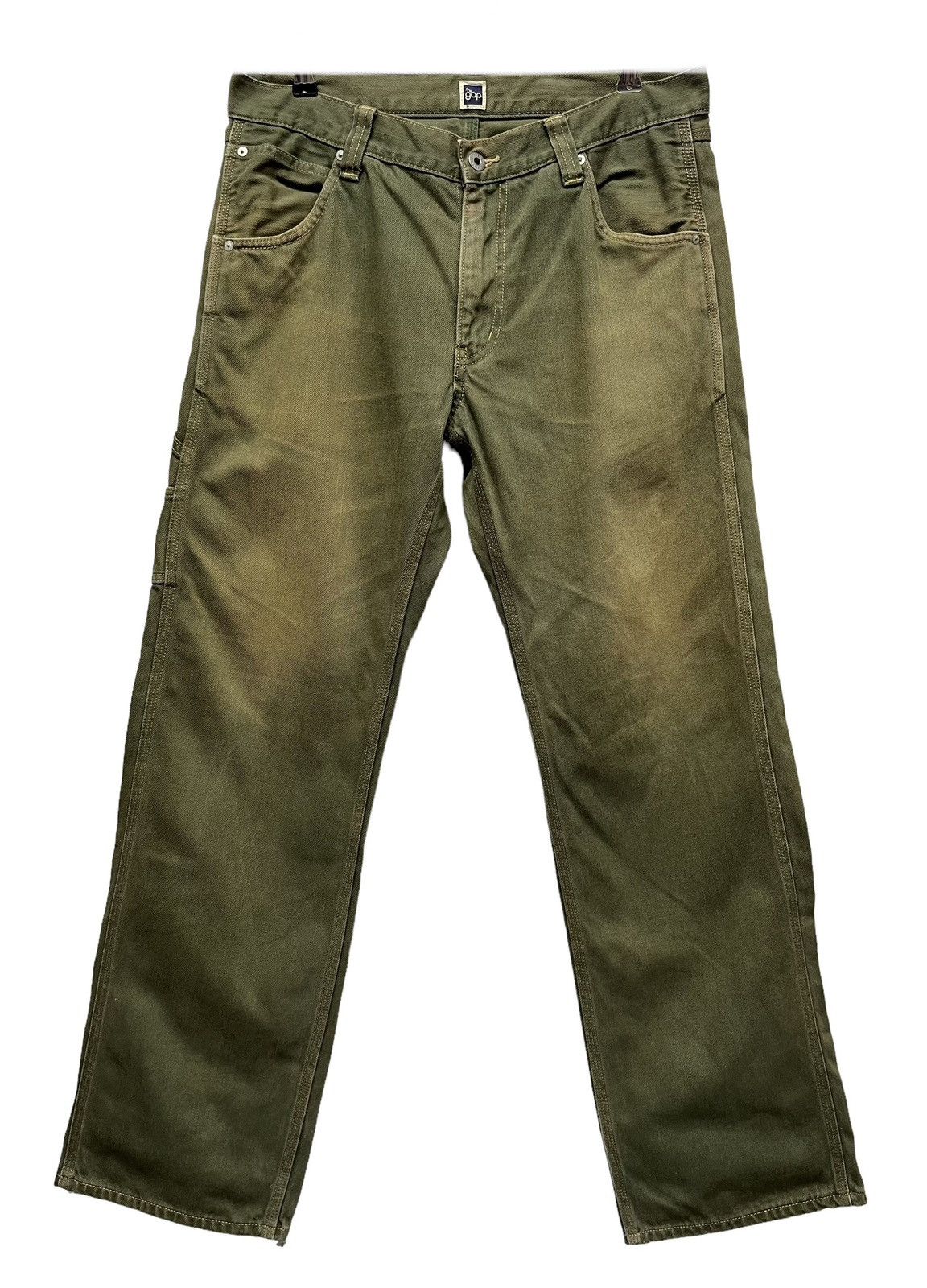 Gap 🔥THE GAP Mudmax Rusty Green Carpenter Skate Baggy Denim Size US 33 - 2 Thumbnail