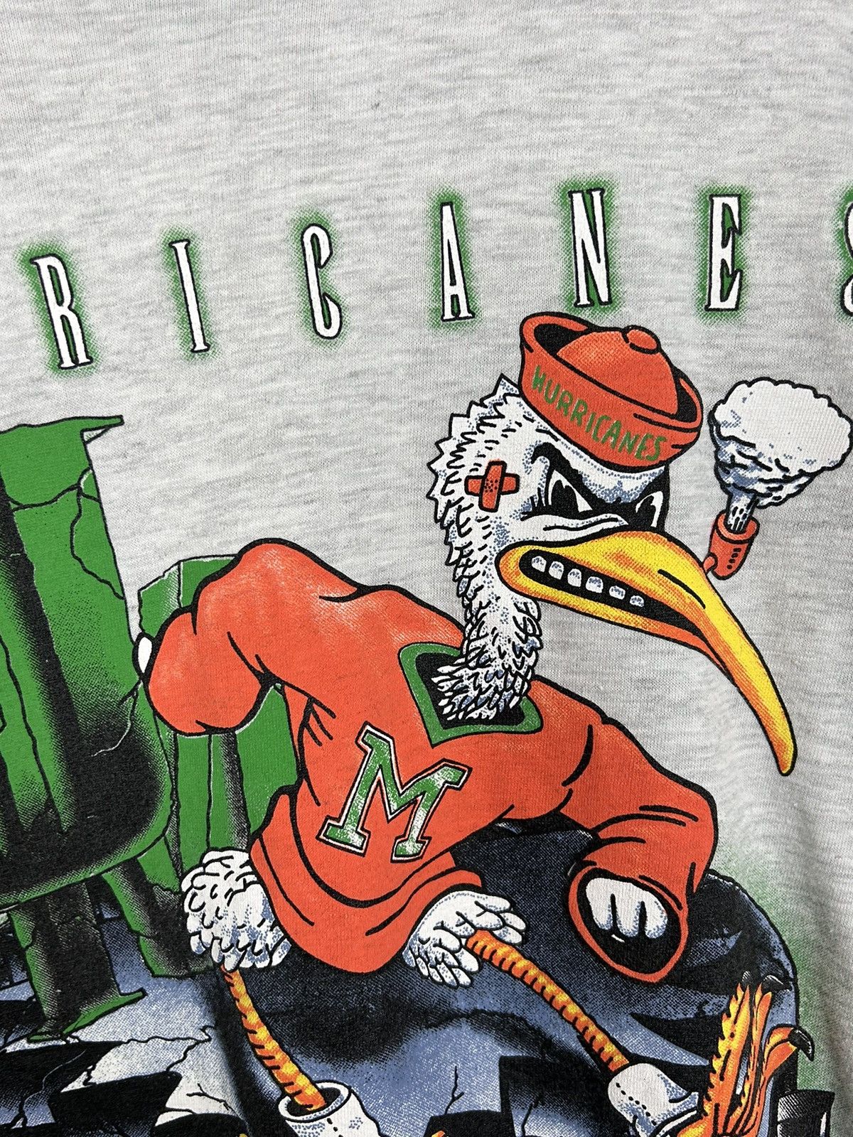 Vintage 90s Vintage Miami Hurricanes University Team Long Sleeve Size US L / EU 52-54 / 3 - 3 Thumbnail
