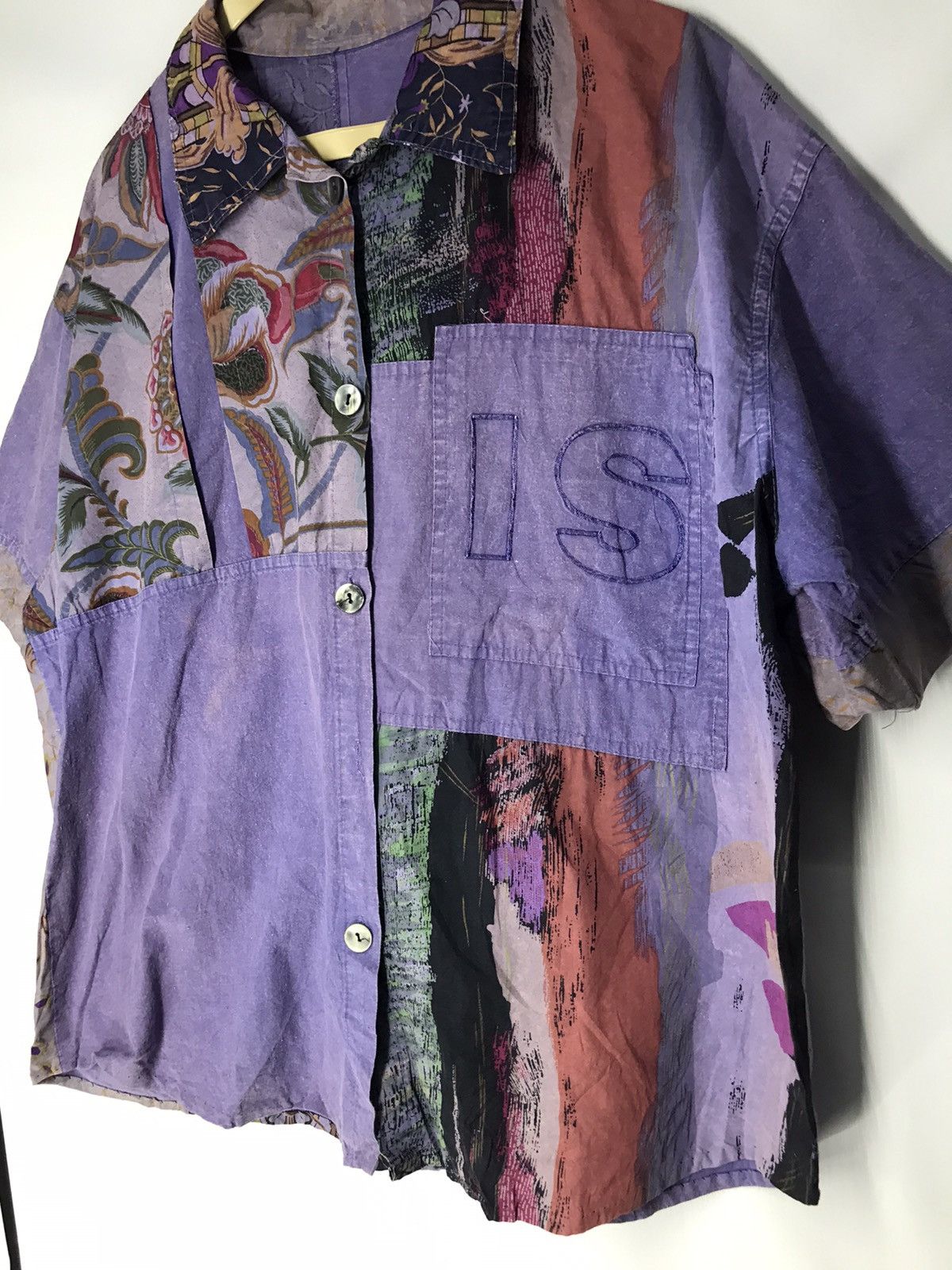 Japanese Brand × Vintage Vintage patchwork button up rare design Size US L / EU 52-54 / 3 - 6 Thumbnail