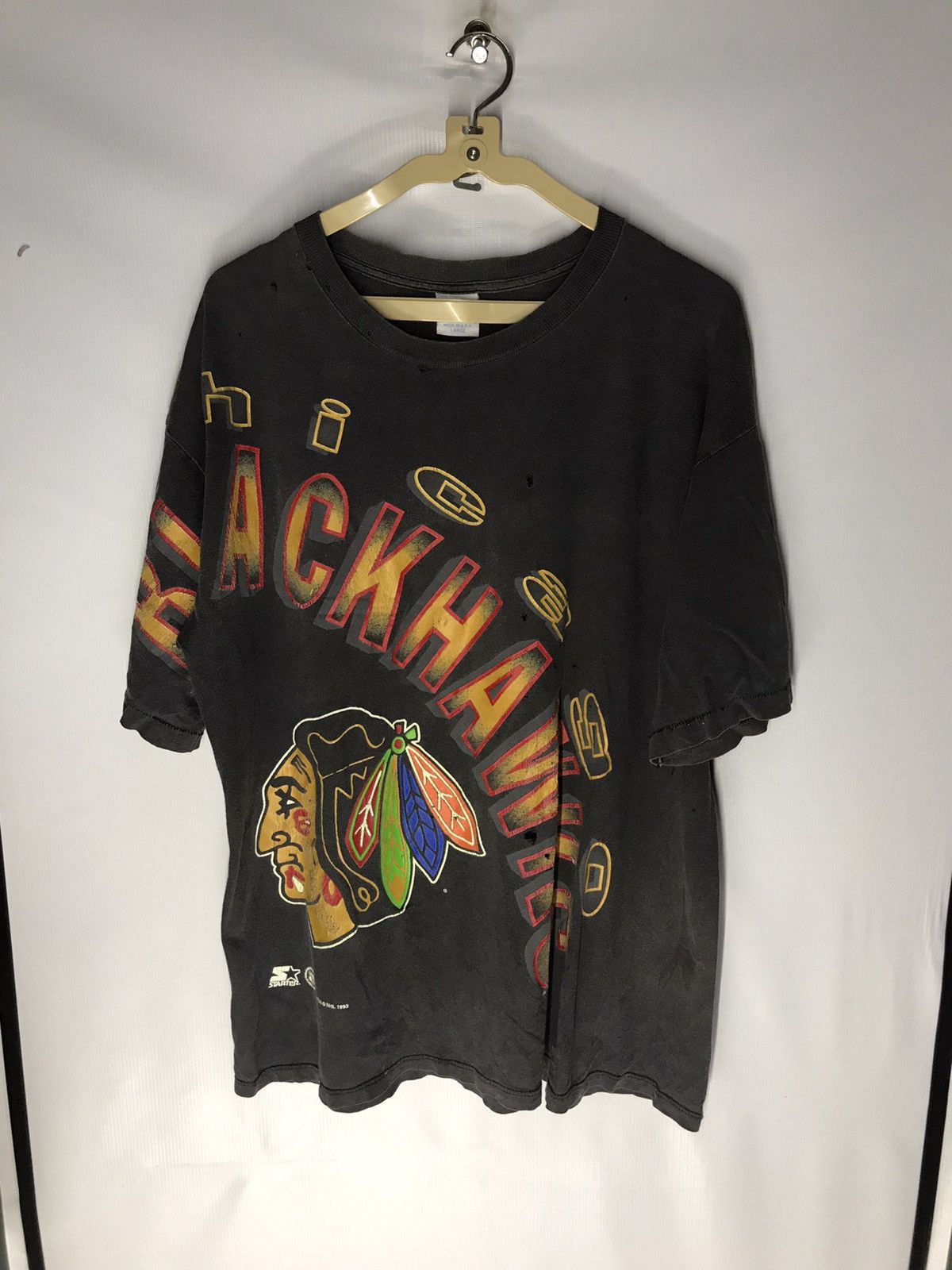 NHL × Starter × Vintage 🔥RARE🔥Vintage Chicago Blackhawk 1993 tshirt by starter Size US L / EU 52-54 / 3 - 12 Thumbnail