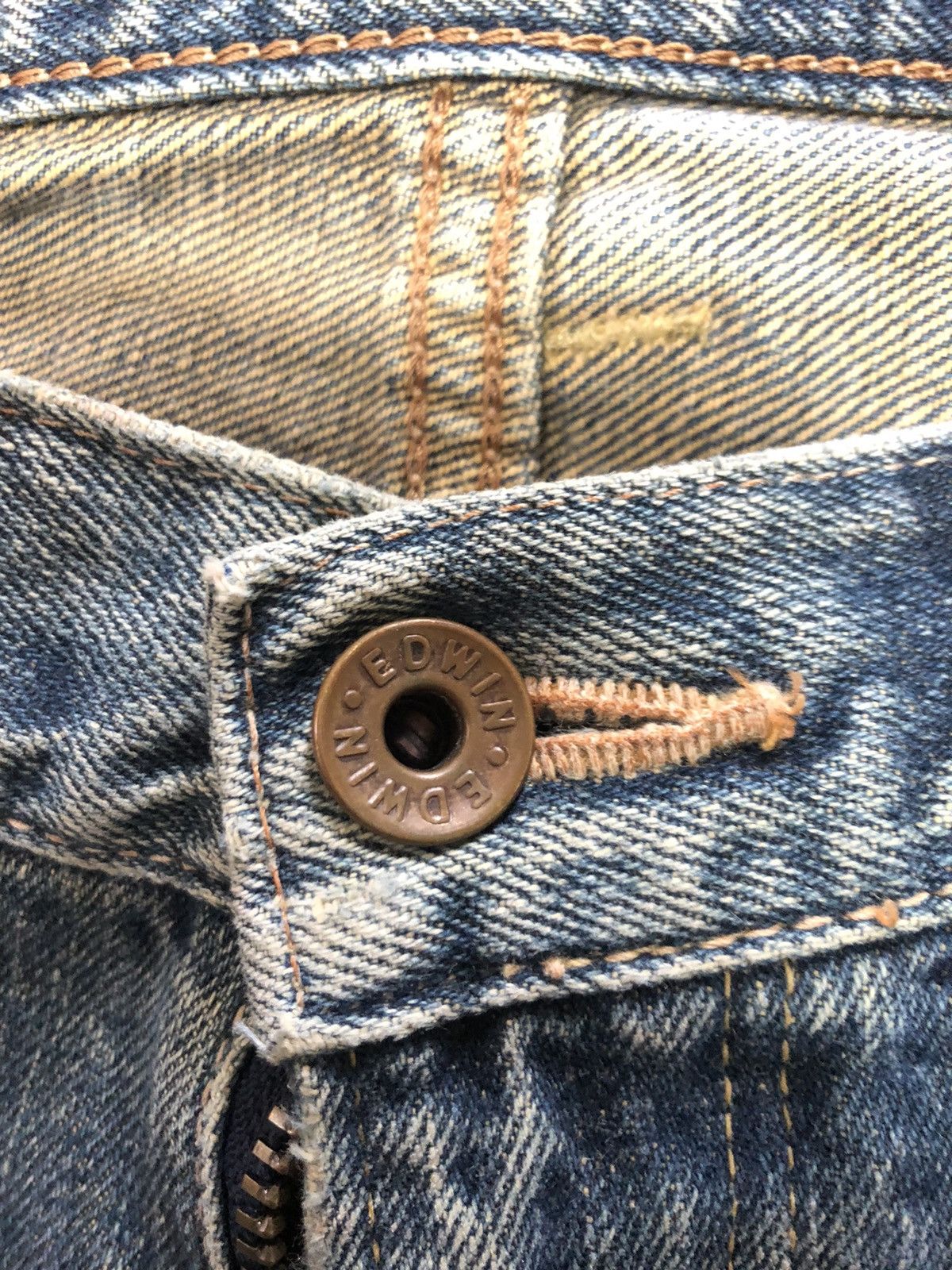 Edwin × Vintage VINTAGE SELVEDGE EDWIN 505x BLUE WASH DISTRESSED DENIM Size US 30 / EU 46 - 5 Thumbnail