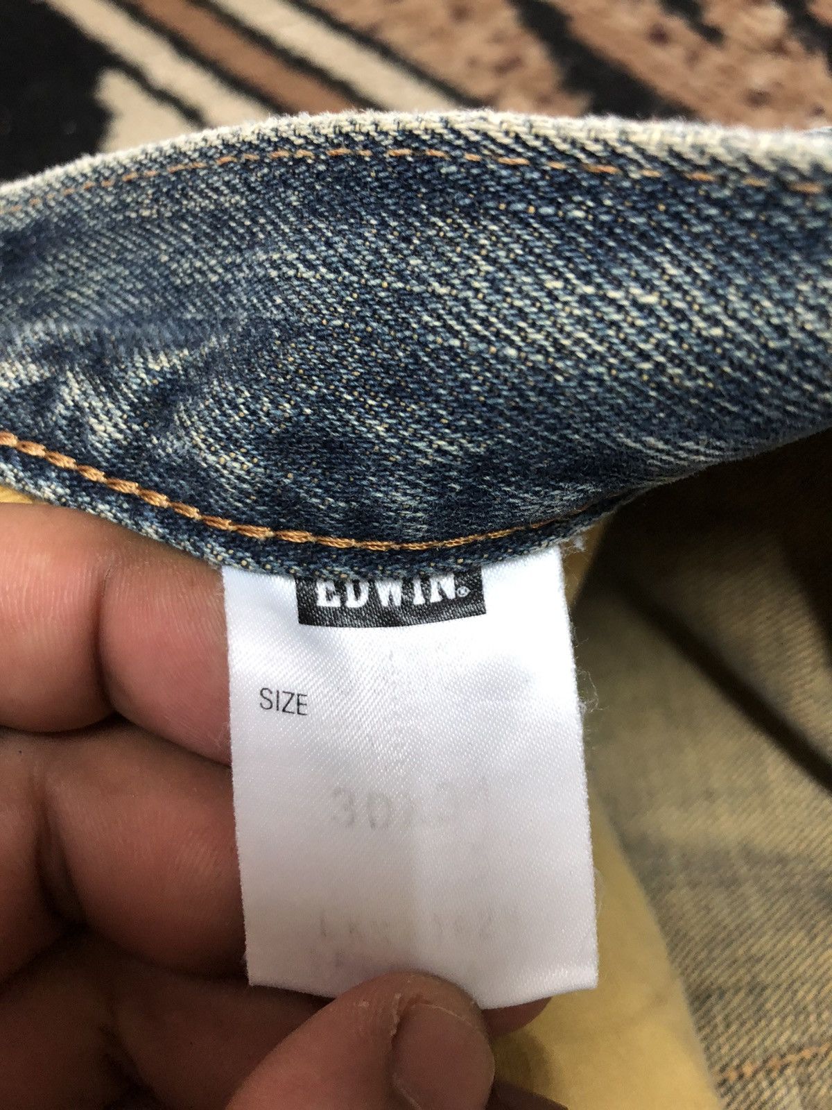 Edwin × Vintage VINTAGE SELVEDGE EDWIN 505x BLUE WASH DISTRESSED DENIM Size US 30 / EU 46 - 7 Thumbnail