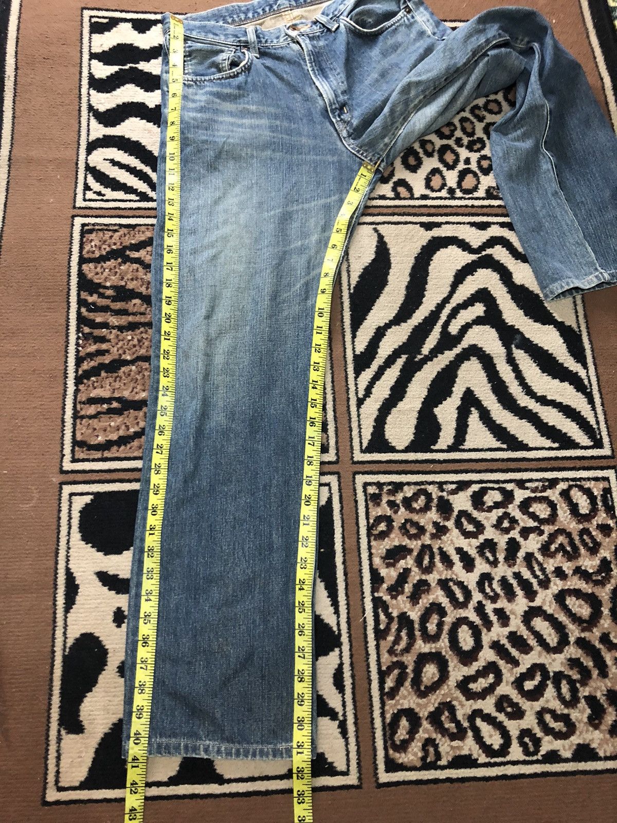 Edwin × Vintage VINTAGE SELVEDGE EDWIN 505x BLUE WASH DISTRESSED DENIM Size US 30 / EU 46 - 16 Thumbnail