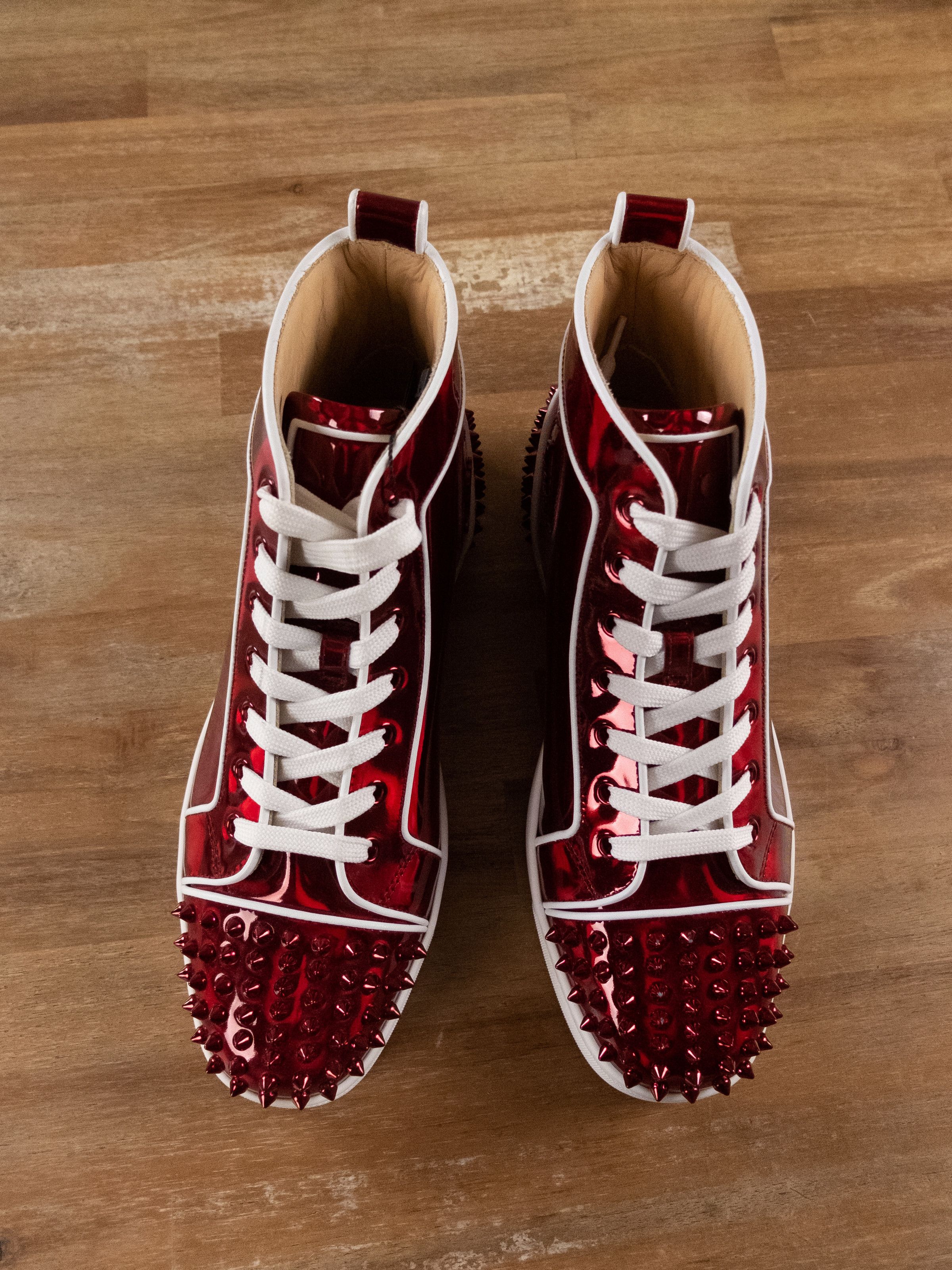 Christian Louboutin CHRISTIAN LOUBOUTIN Lou Spikes 2 Flat red sneakers 8 41 Size US 8 / EU 41 - 2 Thumbnail