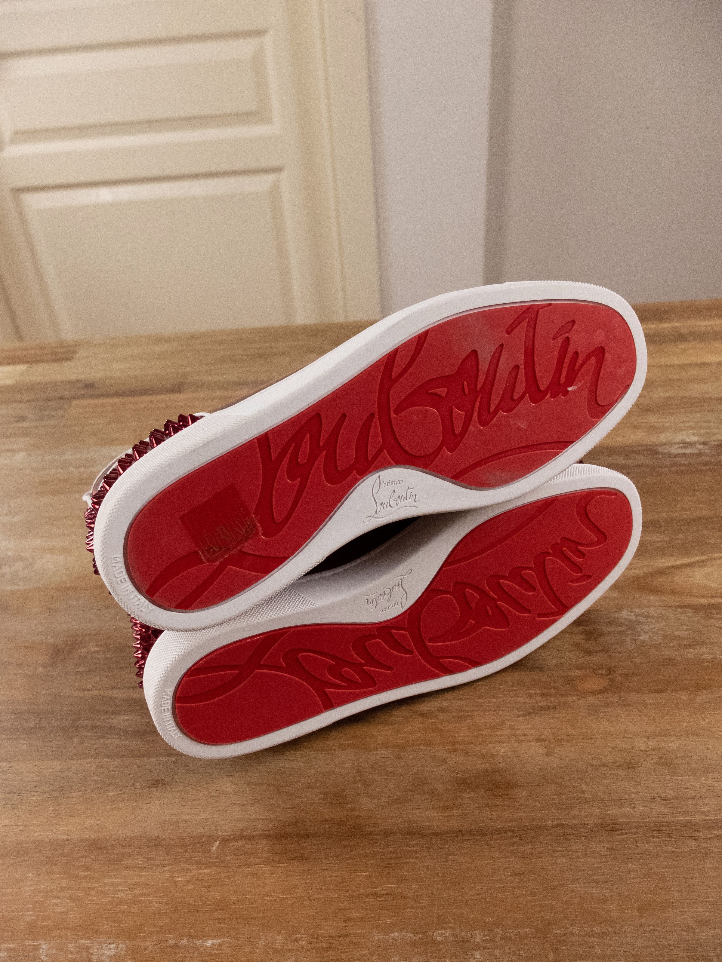 Christian Louboutin CHRISTIAN LOUBOUTIN Lou Spikes 2 Flat red sneakers 8 41 Size US 8 / EU 41 - 6 Thumbnail