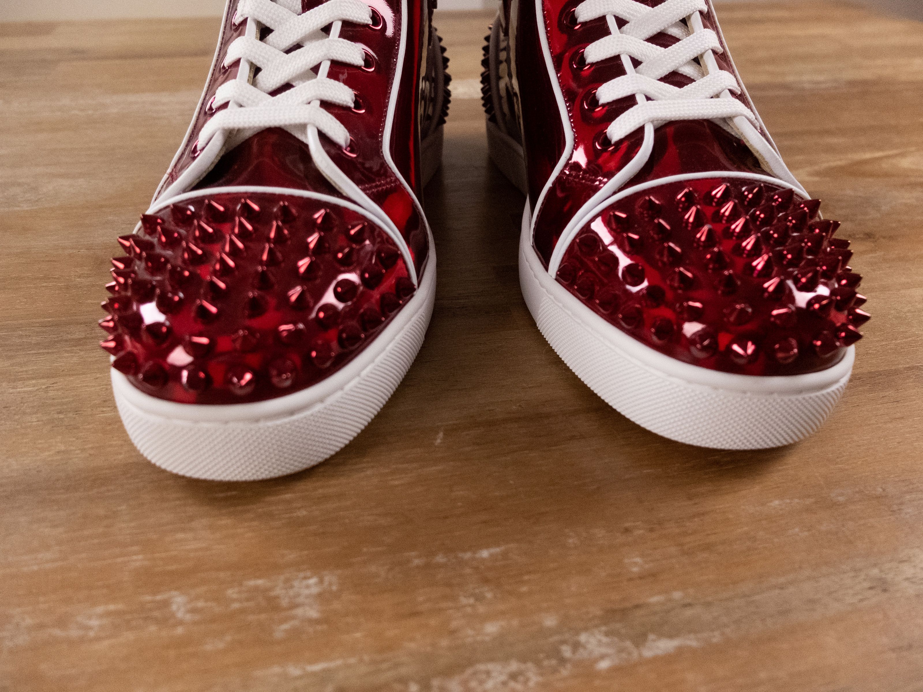 Christian Louboutin CHRISTIAN LOUBOUTIN Lou Spikes 2 Flat red sneakers 8 41 Size US 8 / EU 41 - 3 Thumbnail