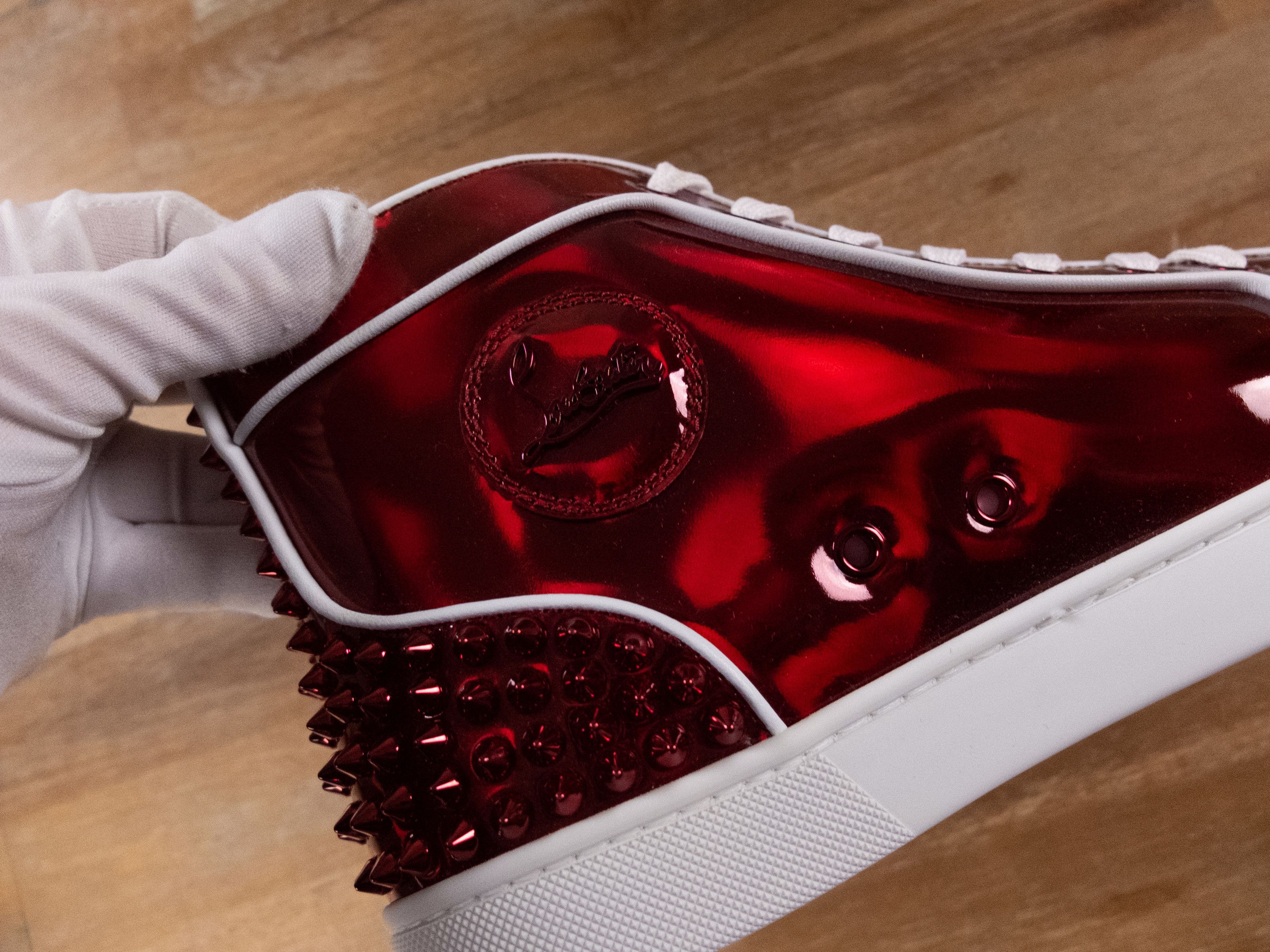 Christian Louboutin CHRISTIAN LOUBOUTIN Lou Spikes 2 Flat red sneakers 8 41 Size US 8 / EU 41 - 5 Thumbnail
