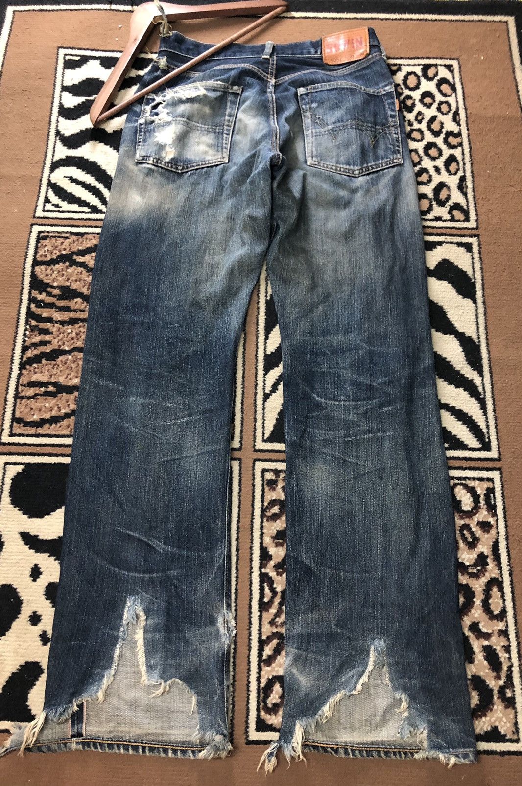 Edwin × Vintage VINTAGE SELVEDGE EDWIN 505z DISTRESSED GRUNGE STYLE Size US 31 - 10 Thumbnail