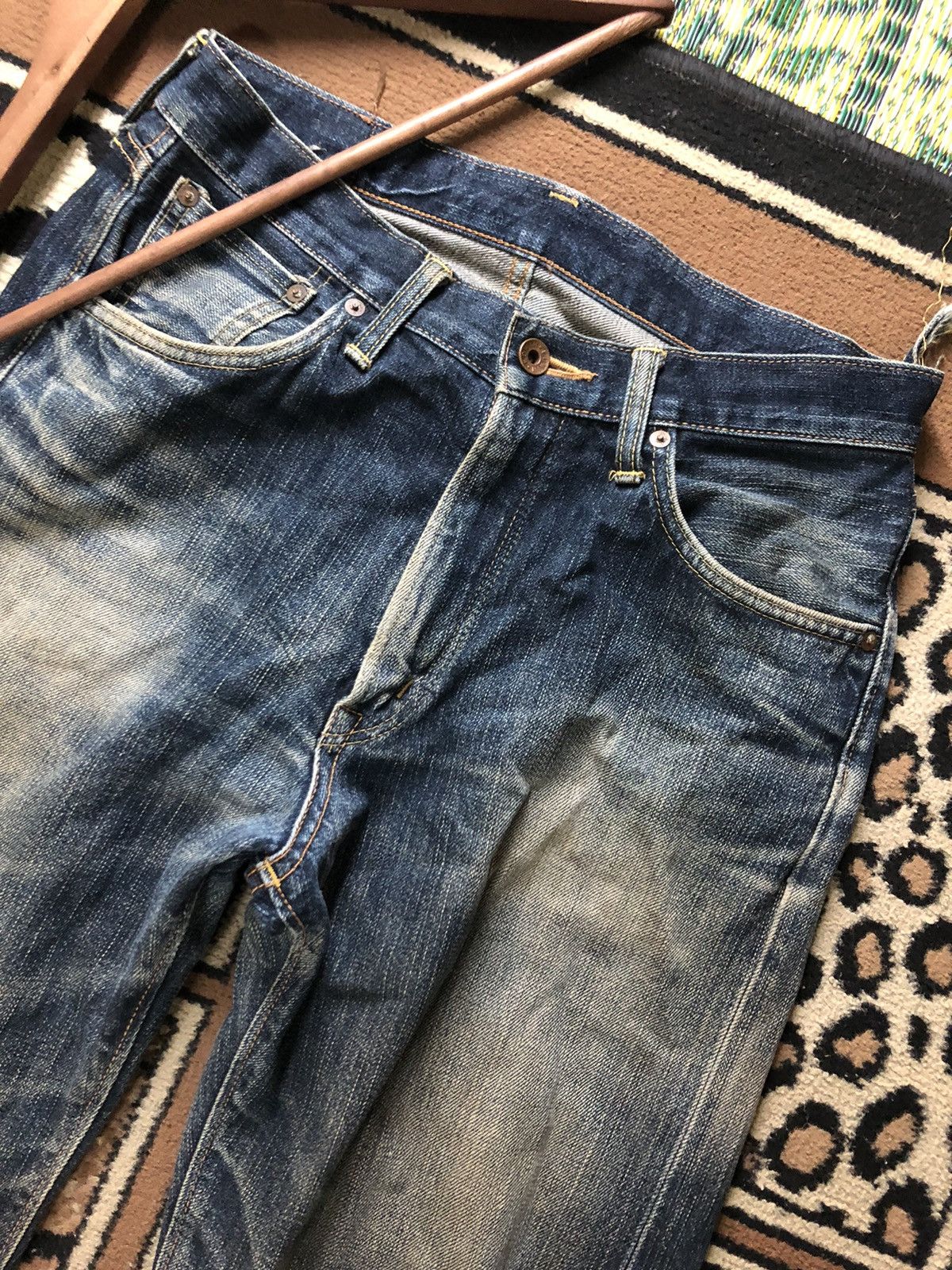 Edwin × Vintage VINTAGE SELVEDGE EDWIN 505z DISTRESSED GRUNGE STYLE Size US 31 - 2 Thumbnail