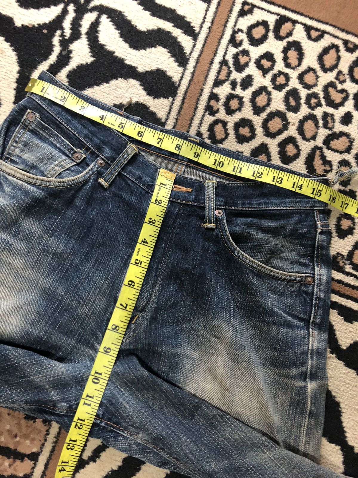 Edwin × Vintage VINTAGE SELVEDGE EDWIN 505z DISTRESSED GRUNGE STYLE Size US 31 - 16 Thumbnail